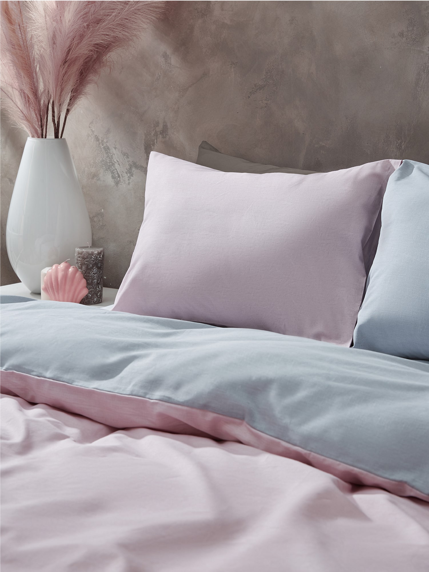 Постельное бельё Унисон Pink+Grey 2