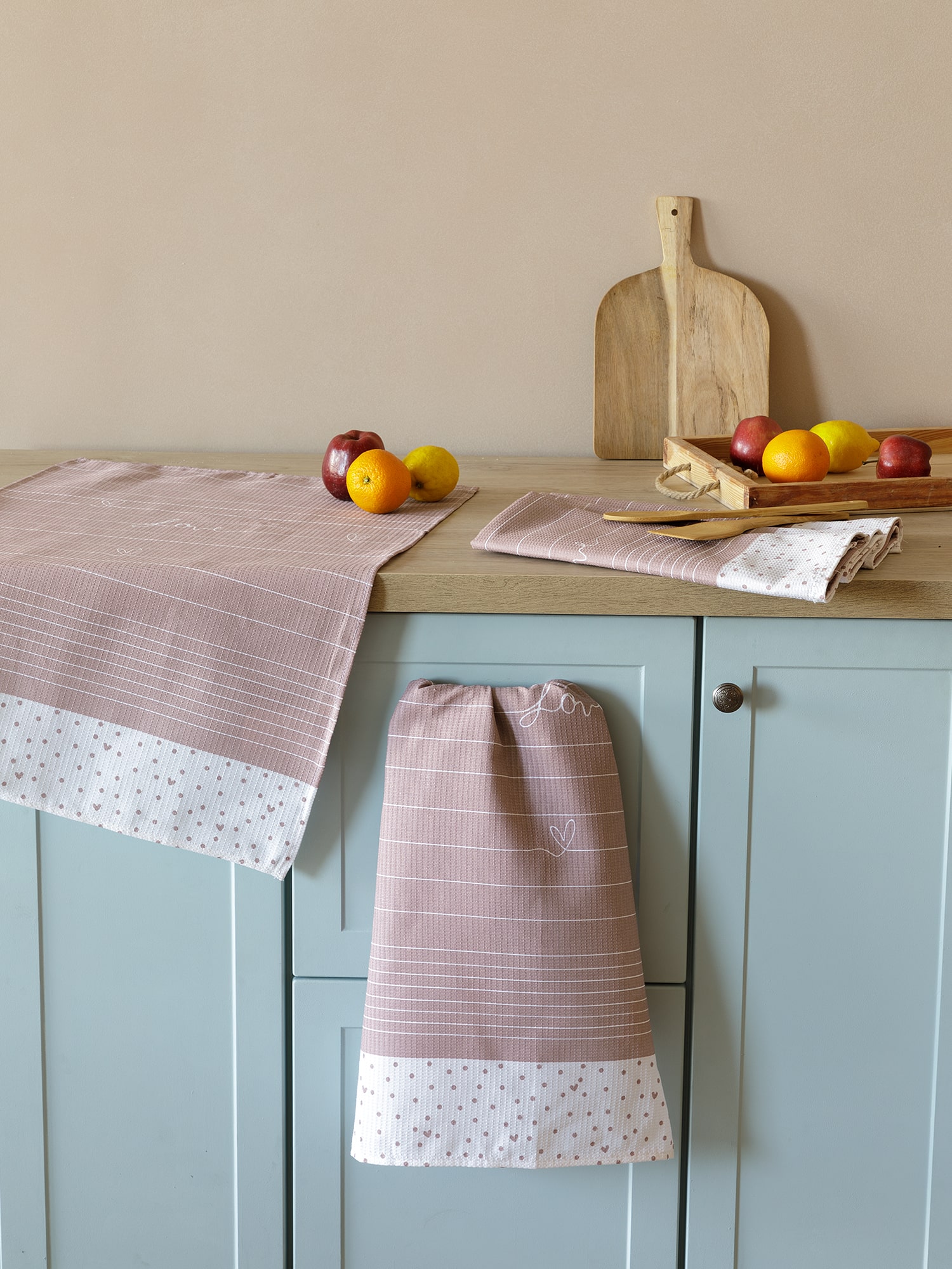 Комплект полотенец рогожка "Love", Унисон 0