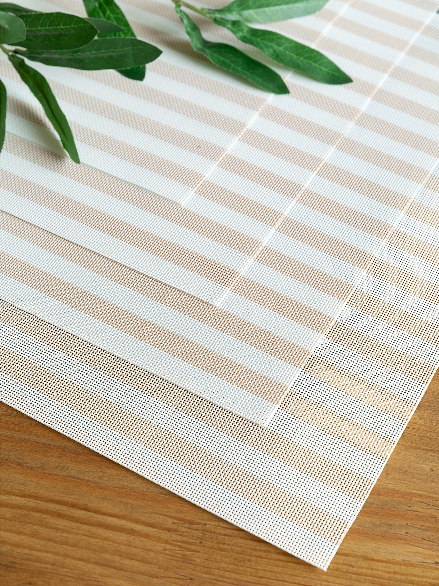 Комплект плейсматов плетеных "Унисон" Basic stripe beige 45х30 (4 шт.) 4