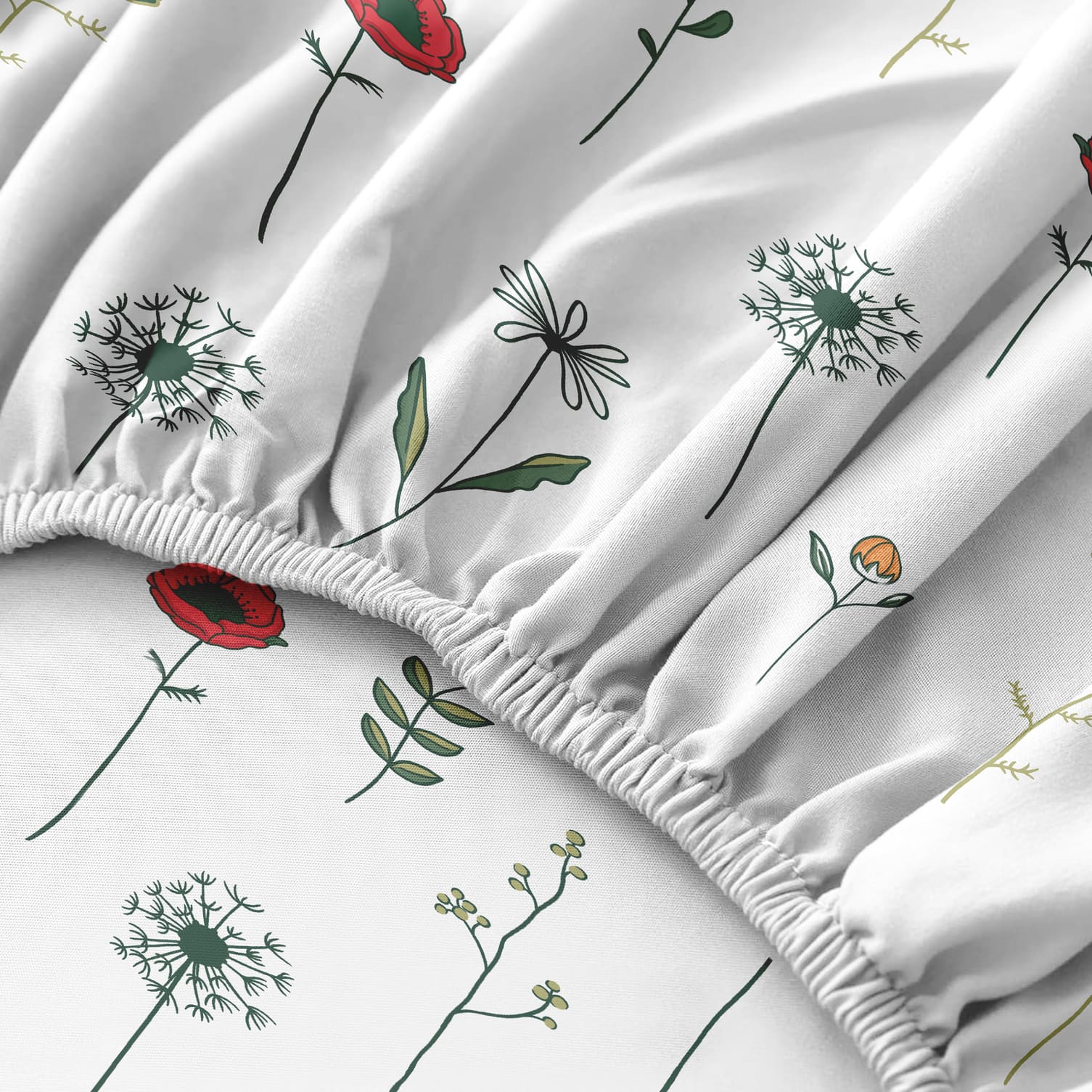 Простыня на резинке Унисон Bloomwhite 2