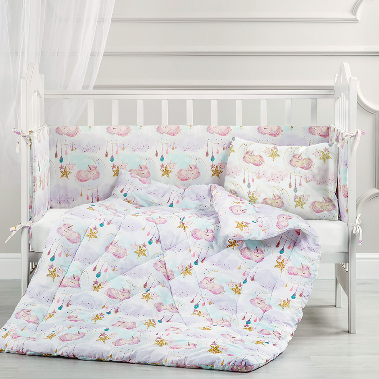 Одеяло в детскую кроватку "Единороги", Juno 5