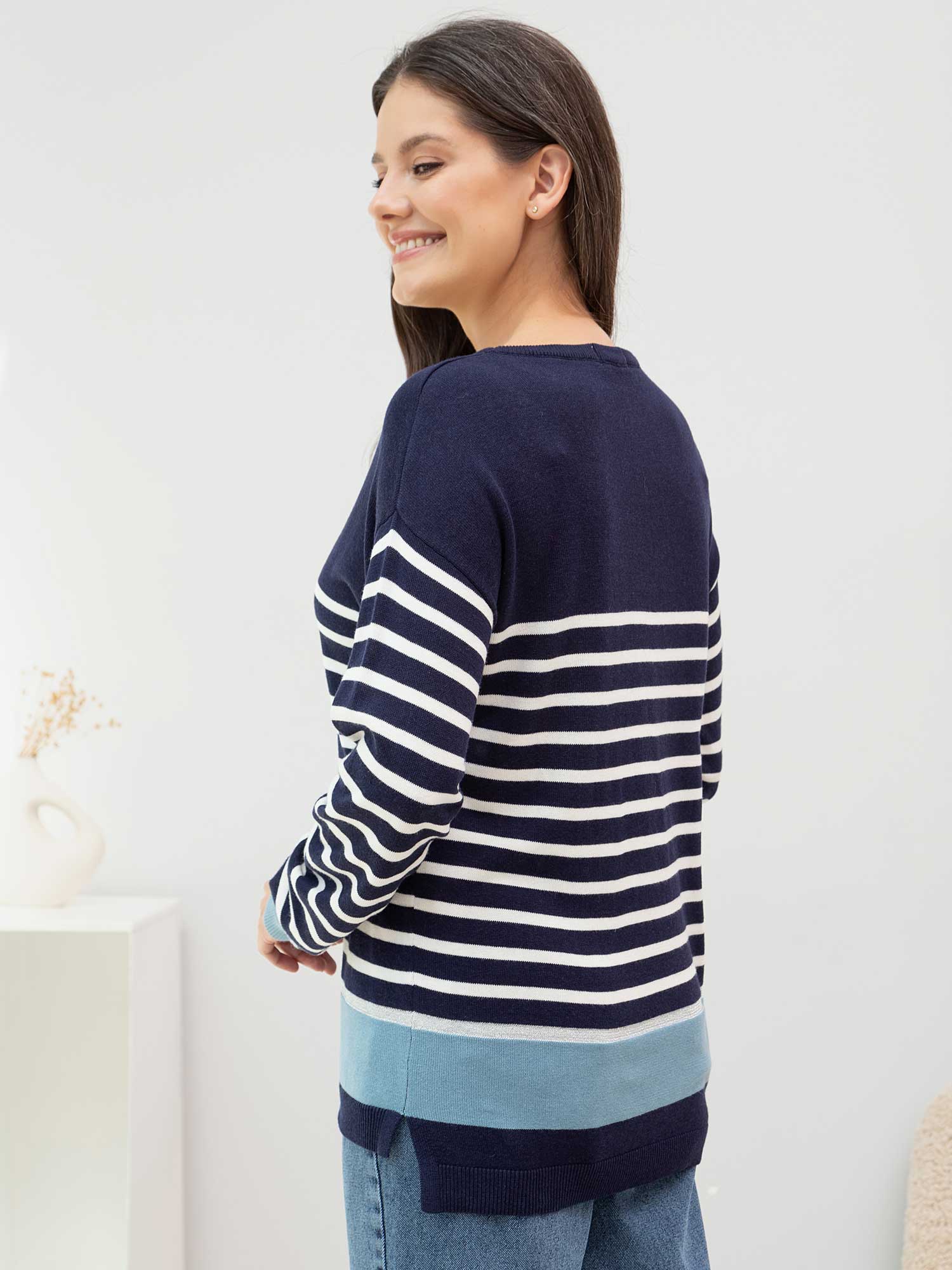 Джемпер "Diamond Shine", синяя полоска, BeGood 2