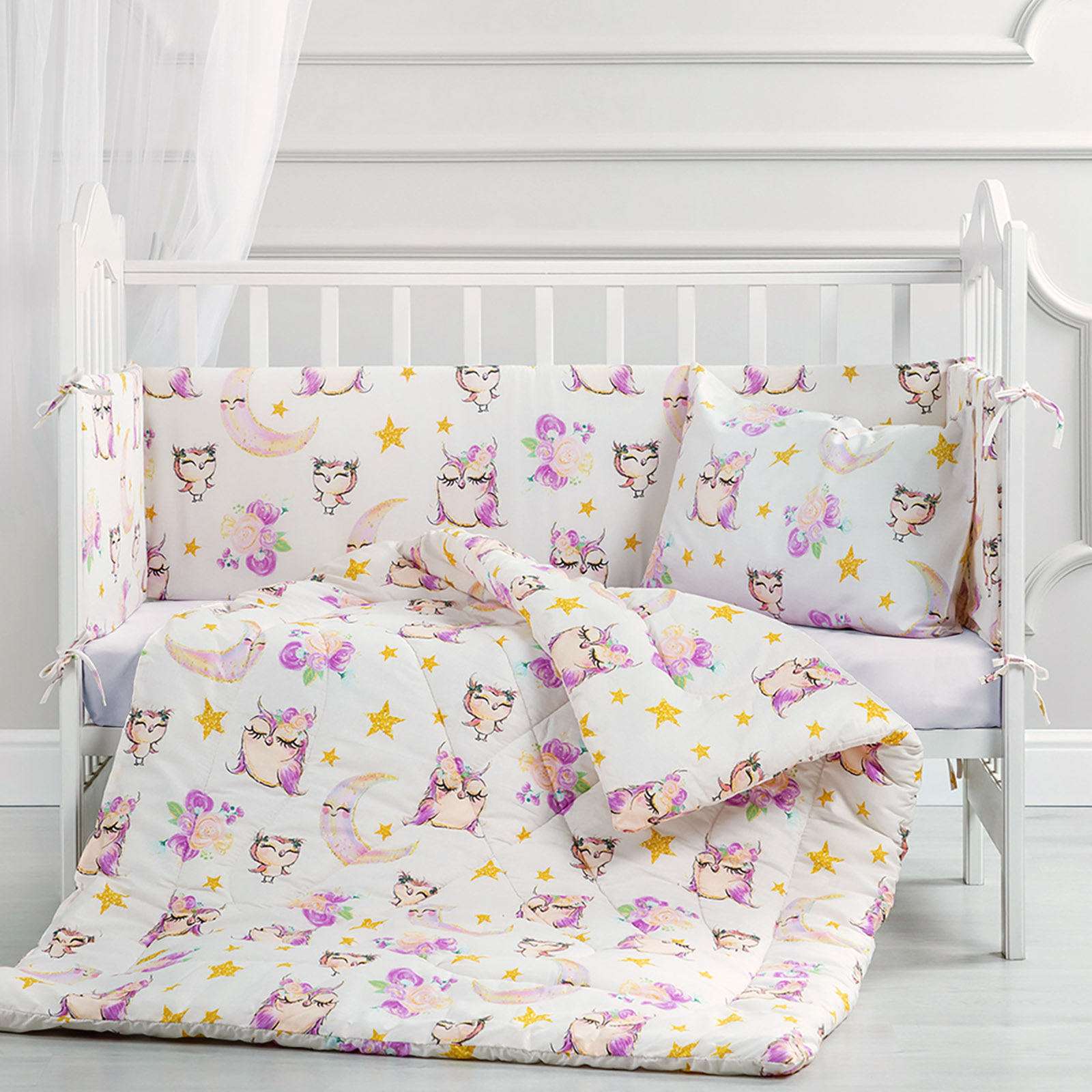 Одеяло в детскую кроватку "Совы", Juno 5