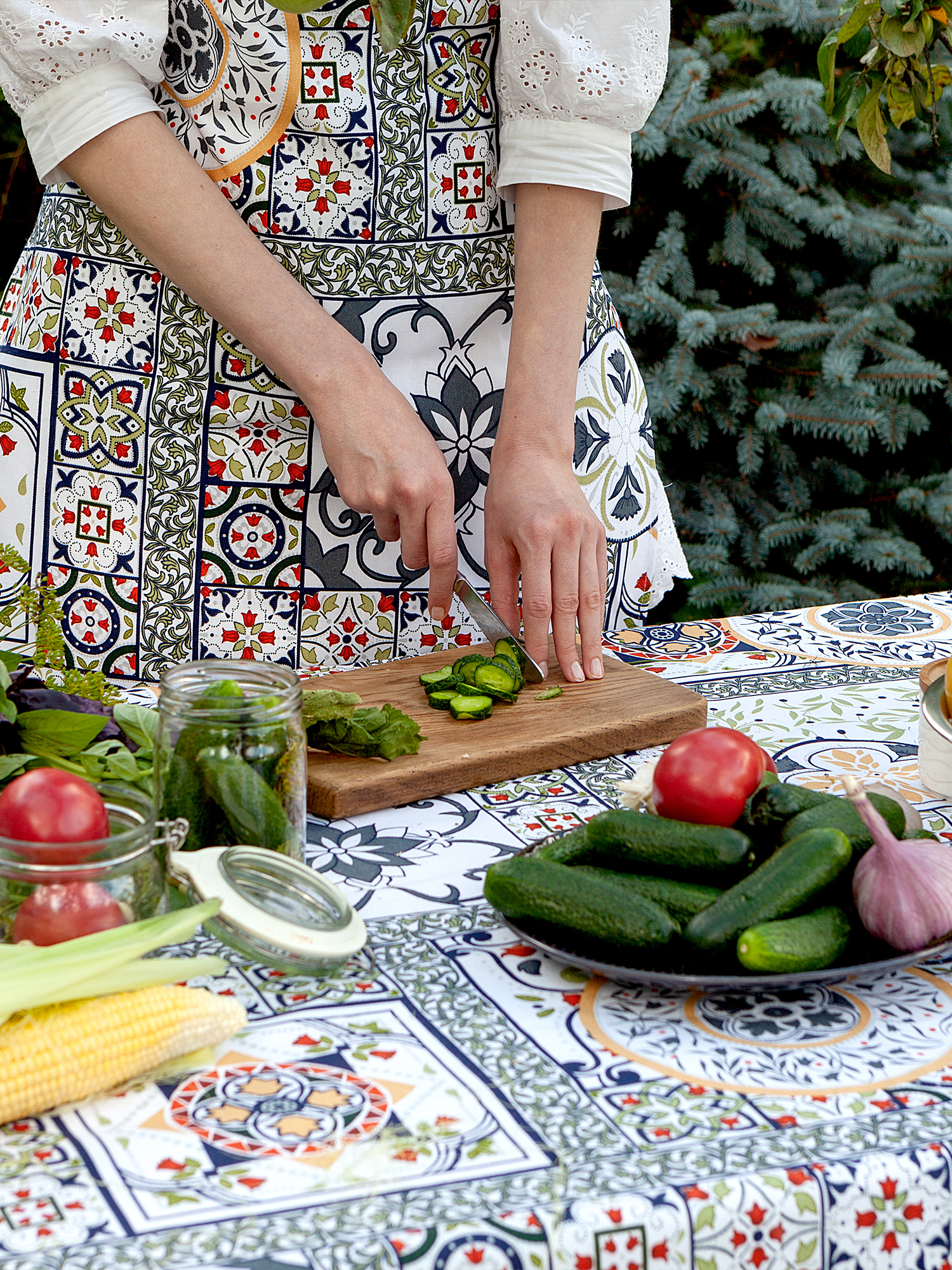 Скатерть рогожка "Азулежу", Mia Cara 1