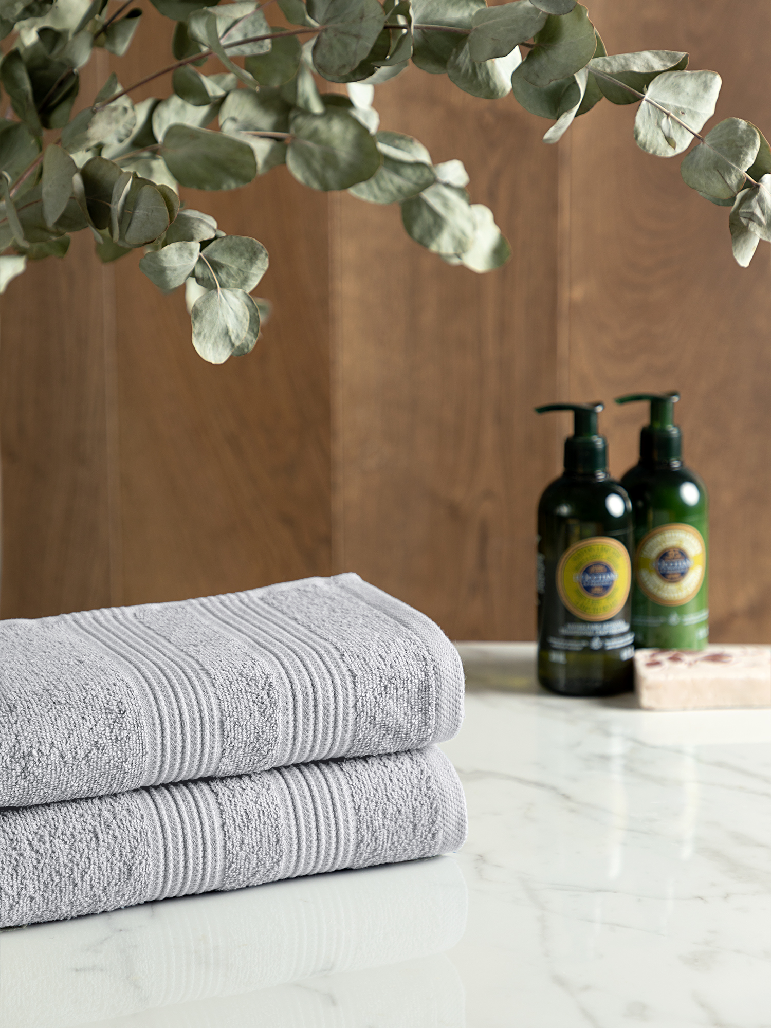 Комплект махровых полотенец "Raffle", жемчужно-серый, Унисон 0