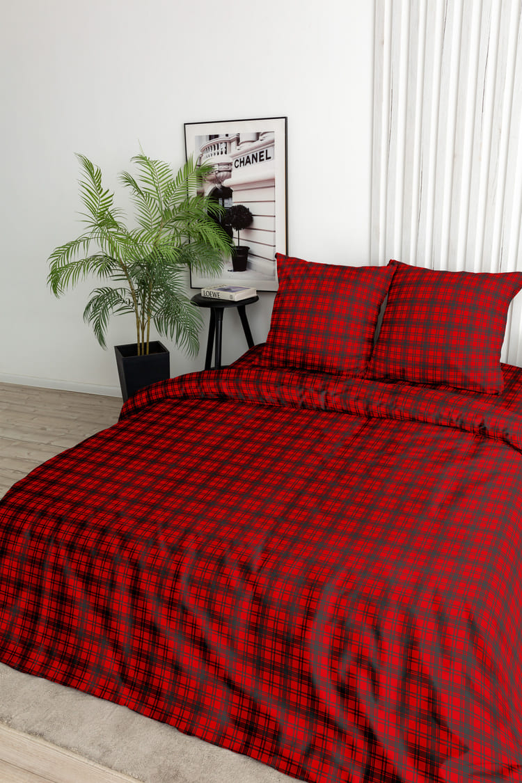Постельное бельё Флоранс Красная клетка 3