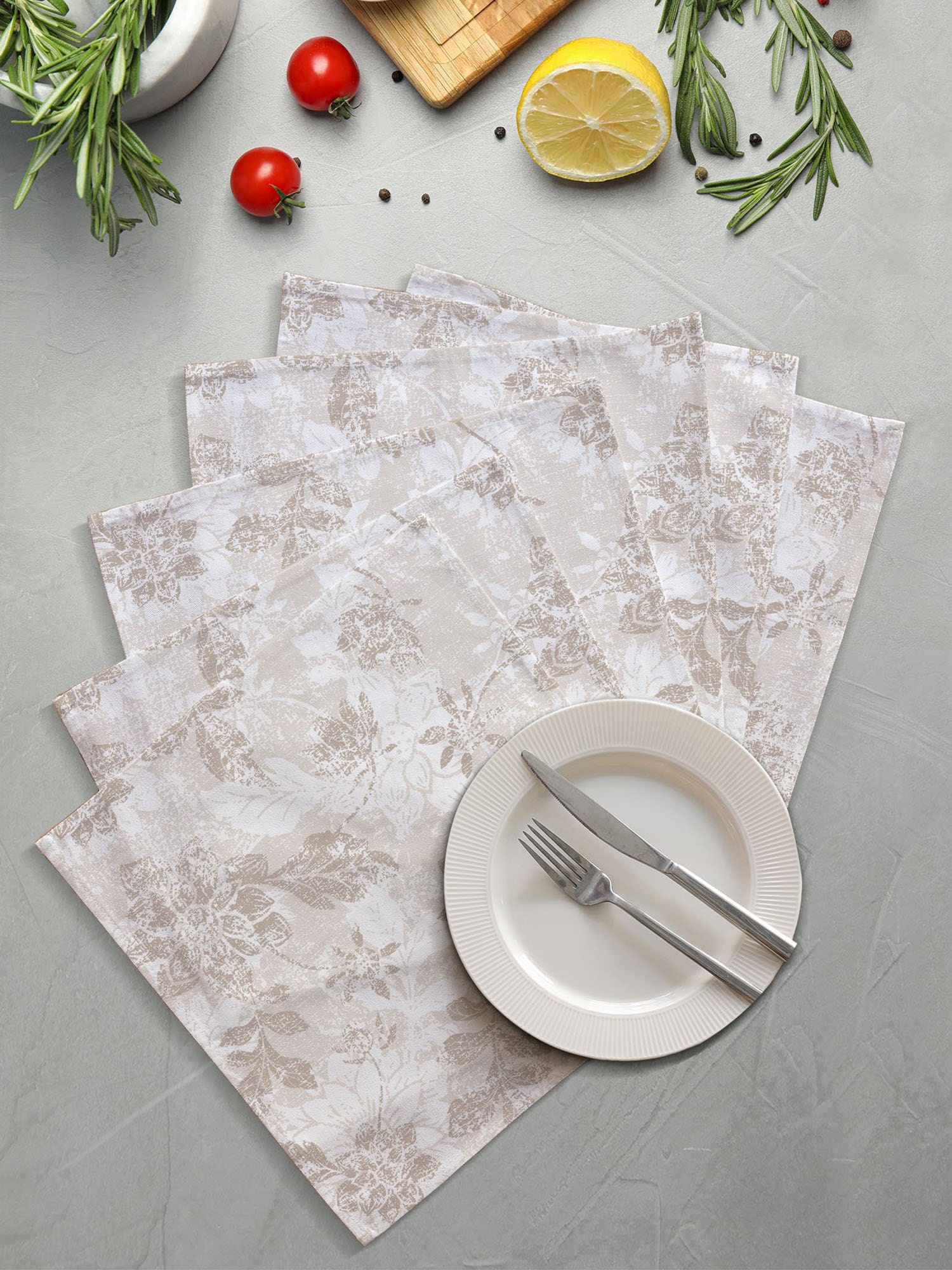 Комплект салфеток Унисон Grey jacquard 0