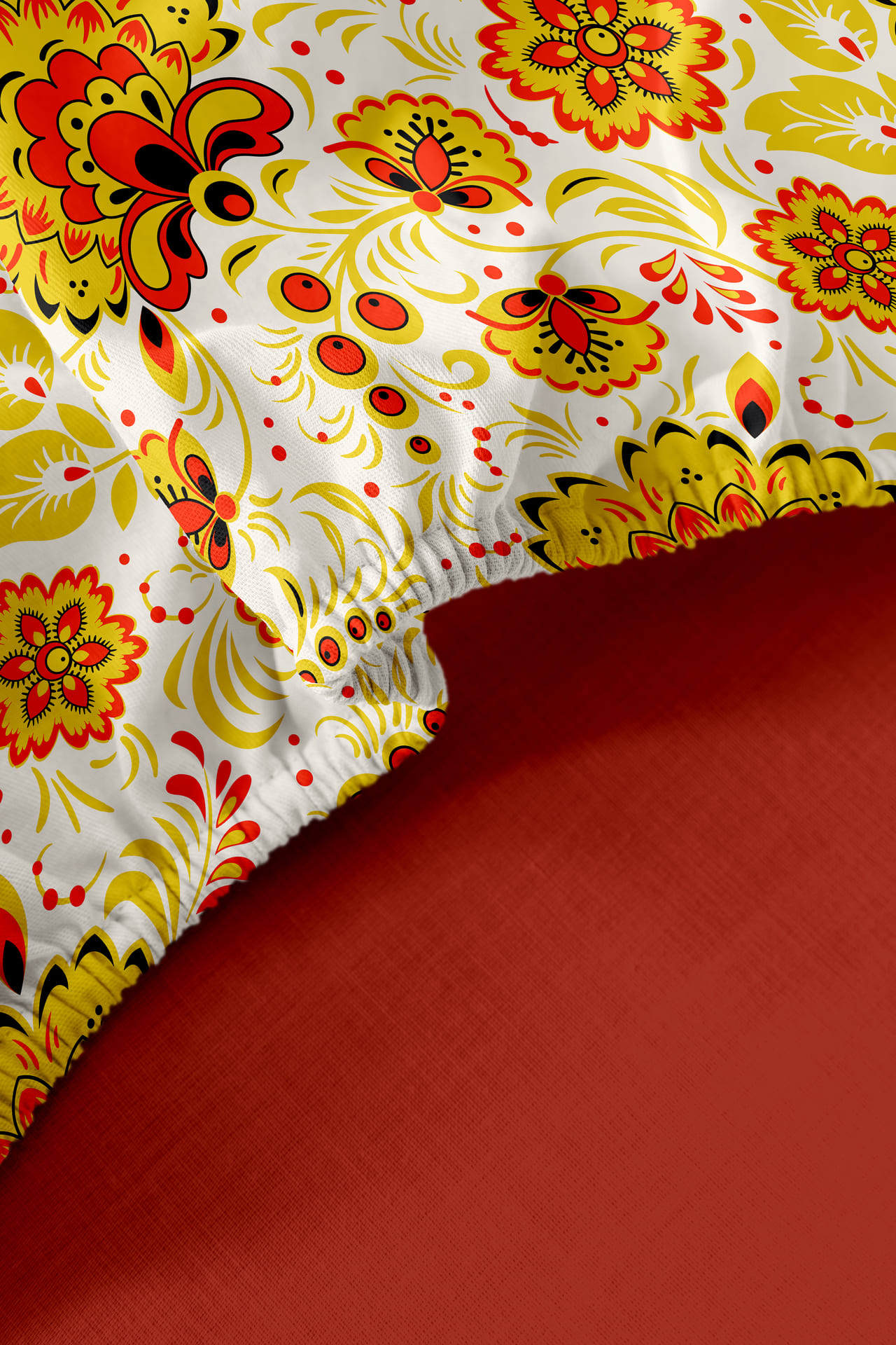 Простыня на резинке Унисон Хохлома 0