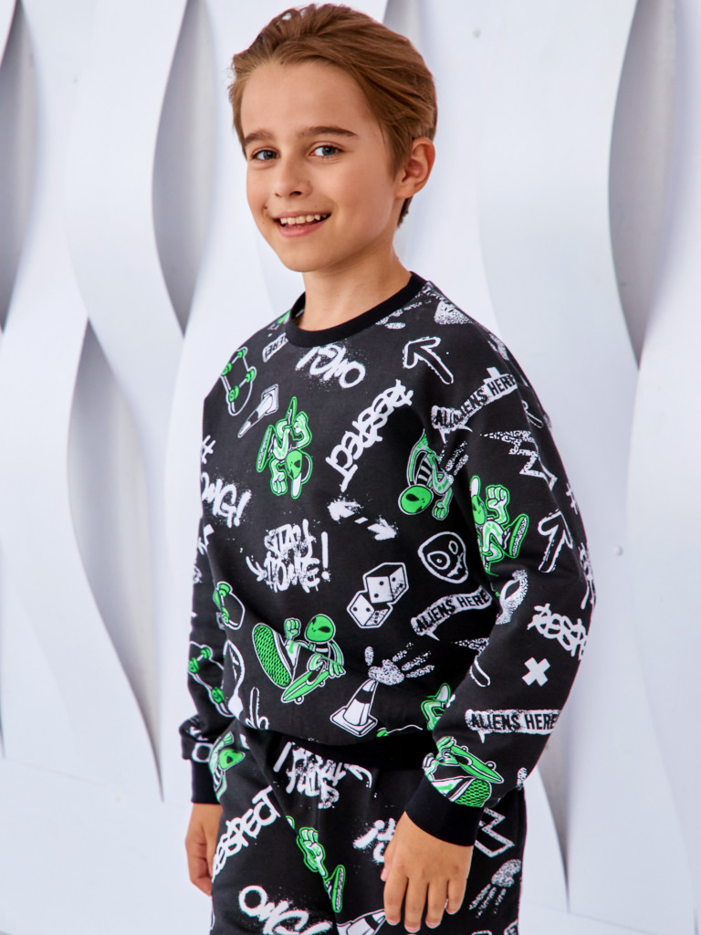 Свитшот "MAKE CONTACT", черный, Juno 1