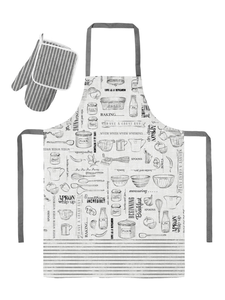 Кухонный комплект (прихватка + прихватка-рукавица + фартук) "Loft Café", Унисон 2