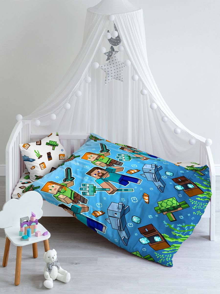 Постельное бельё Juno Подводный майнкрафт 0