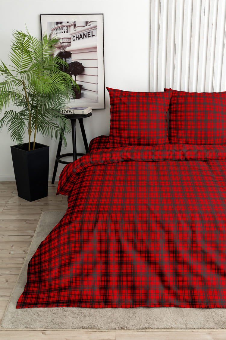 Постельное бельё Флоранс Красная клетка 1