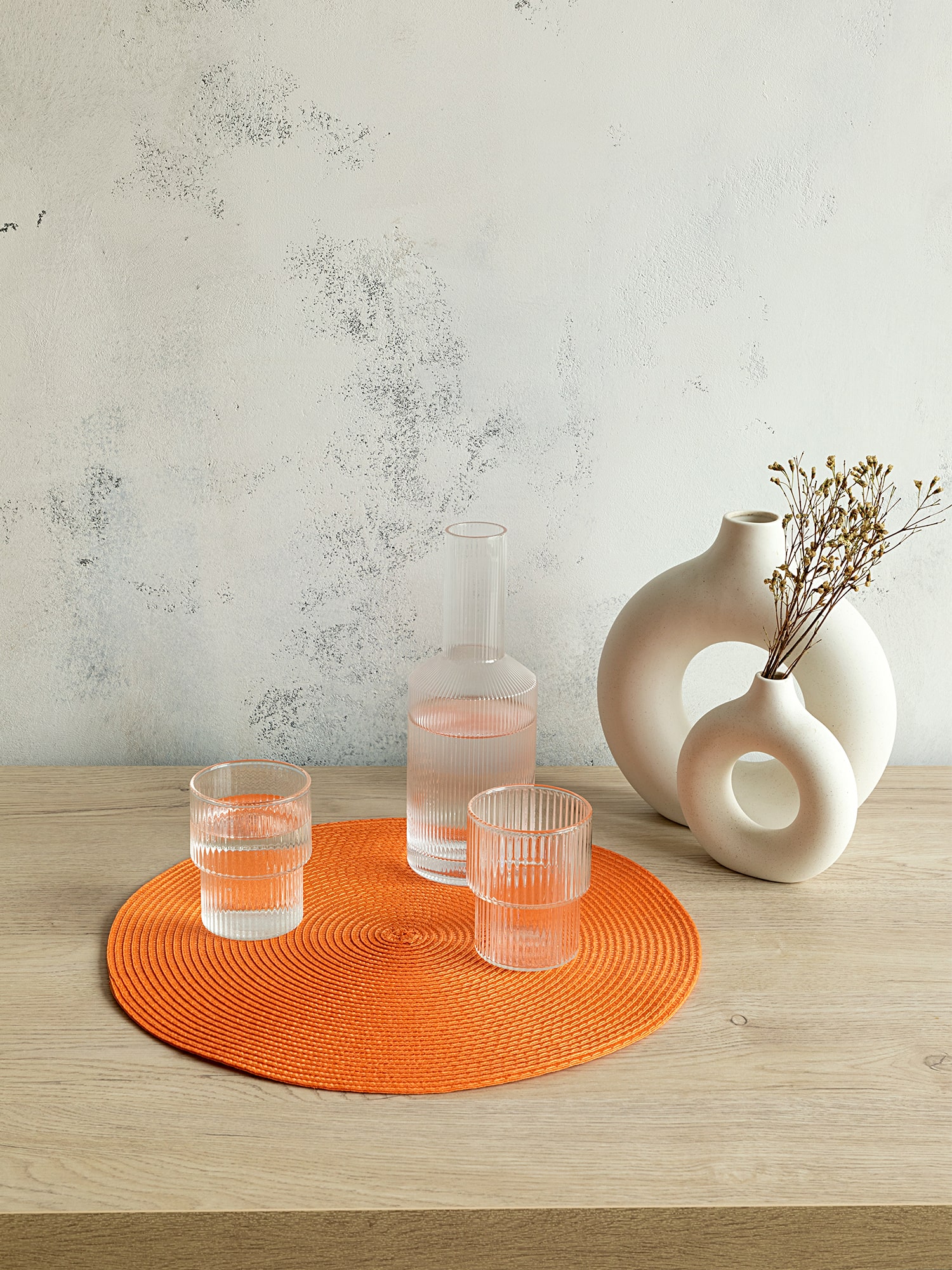 Комплект плейсматов плетеных "Унисон" оранжевый 0