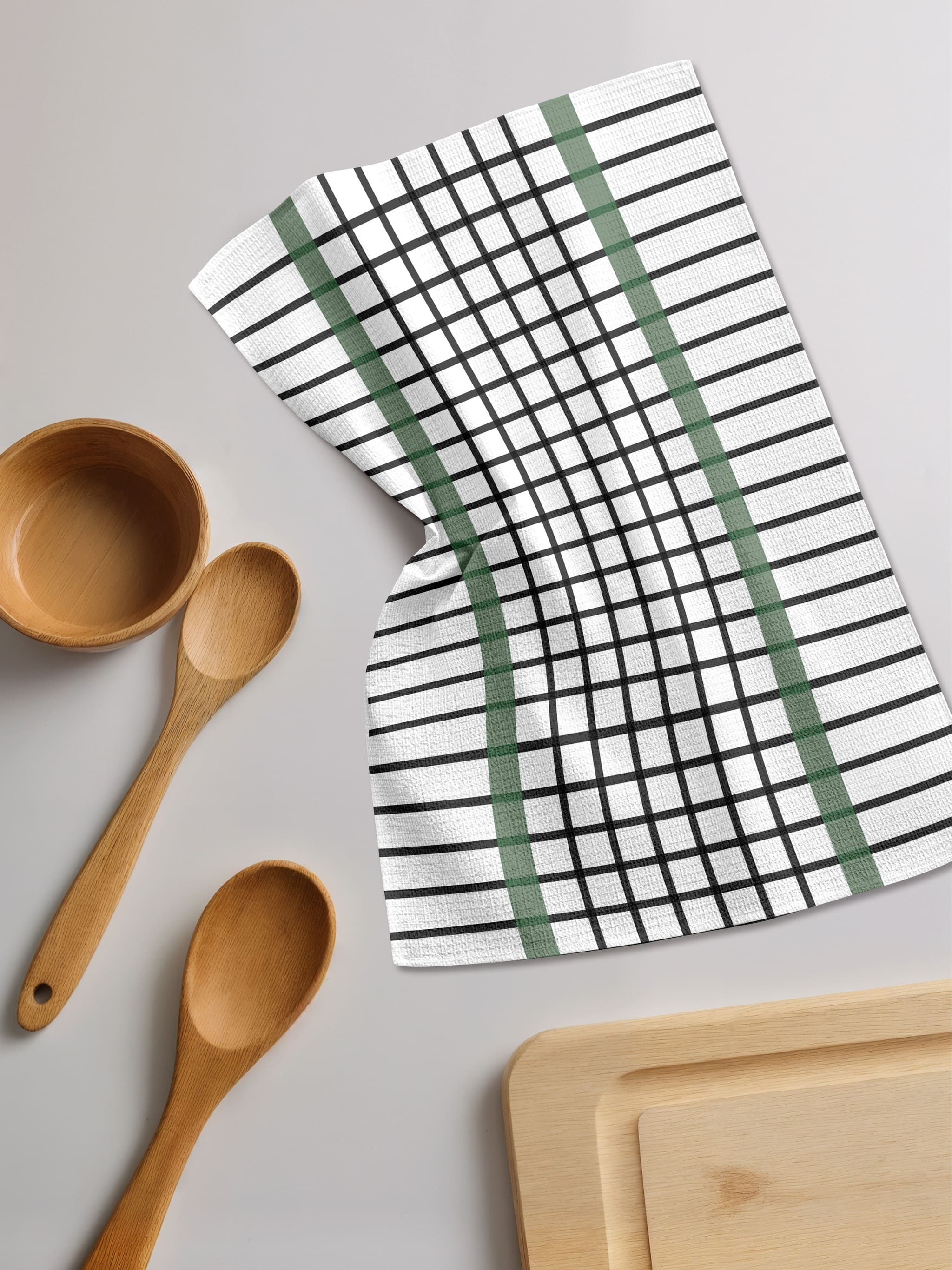 Комплект полотенец Унисон Узор в полоску зеленого цвета 4