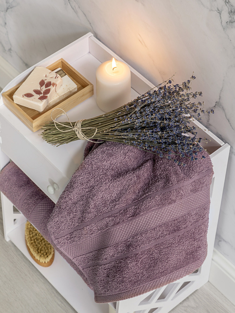 Полотенце махровое "Барбара", винный, Mia Cara 3