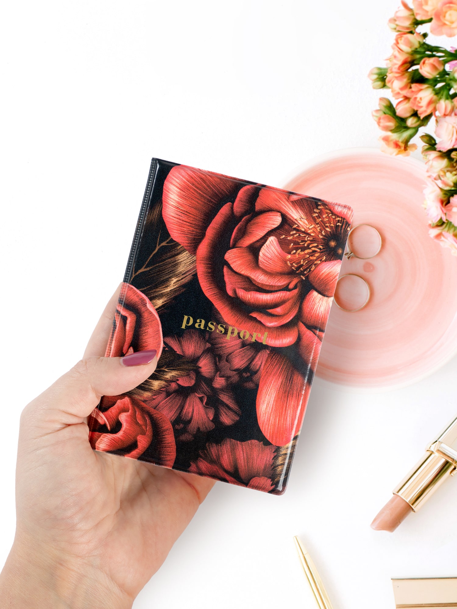 Обложка для паспорта "Mia Cara" Red Peony 1