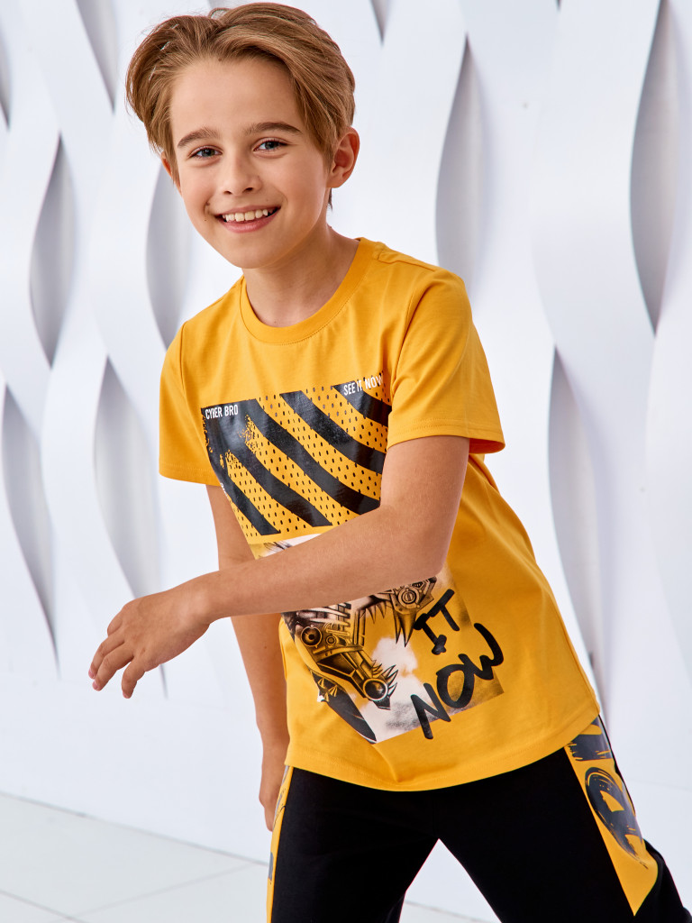 Футболка "CYBER BRO", желтый, Juno 4