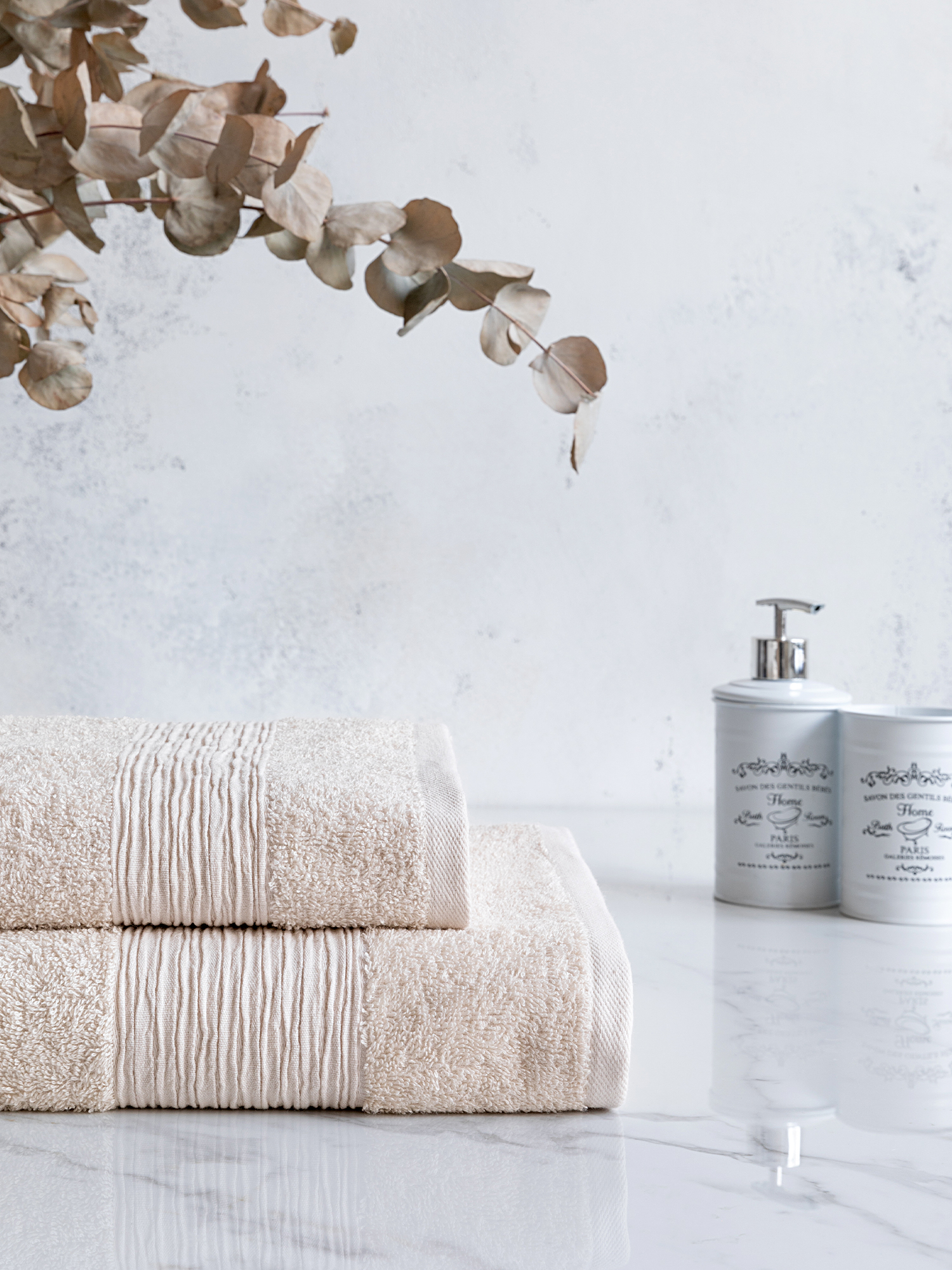 Комплект махровых полотенец "Carlton", бежевый, Унисон 0