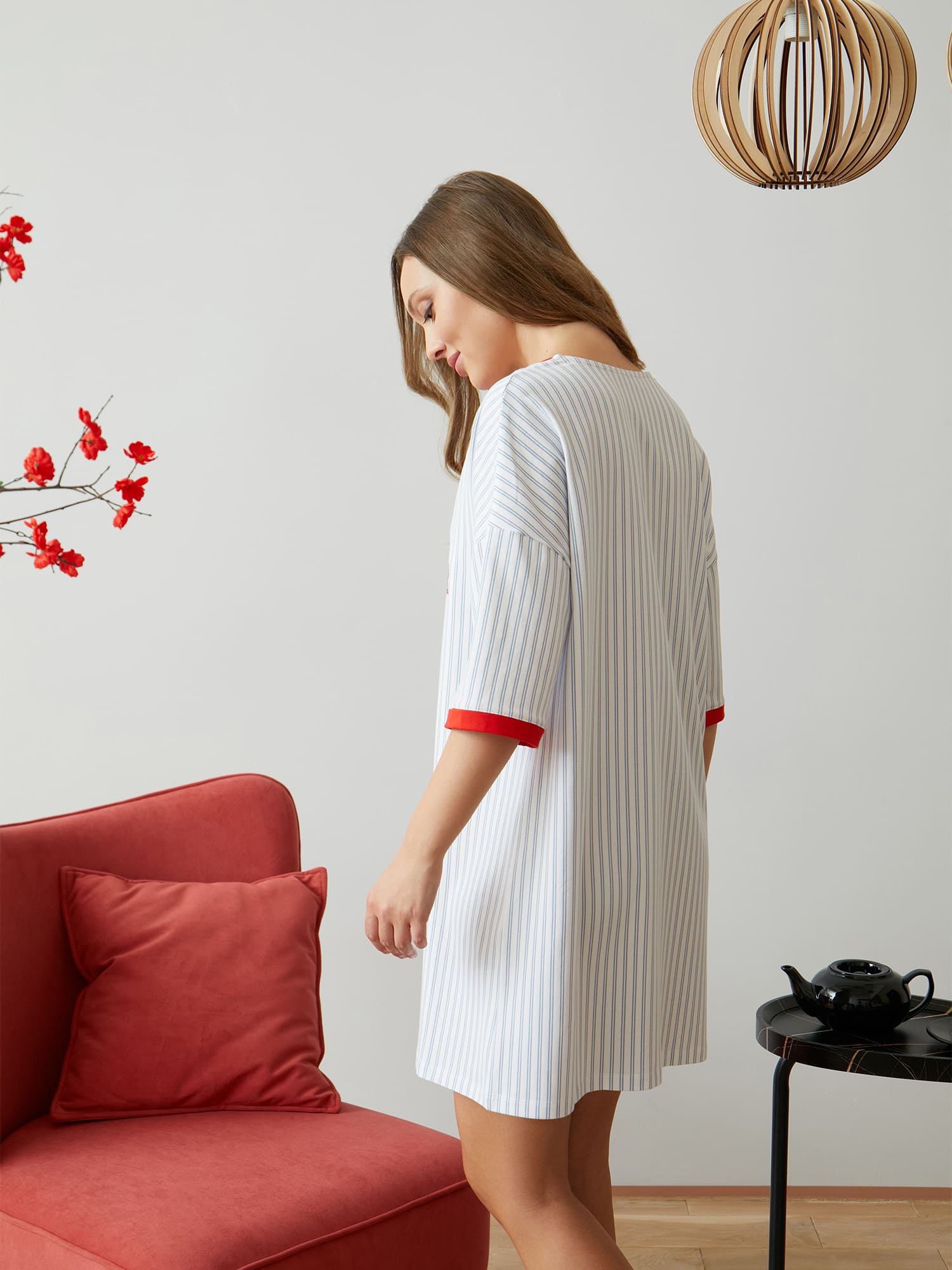 Сорочка Mia Cara Голубая полоска 1