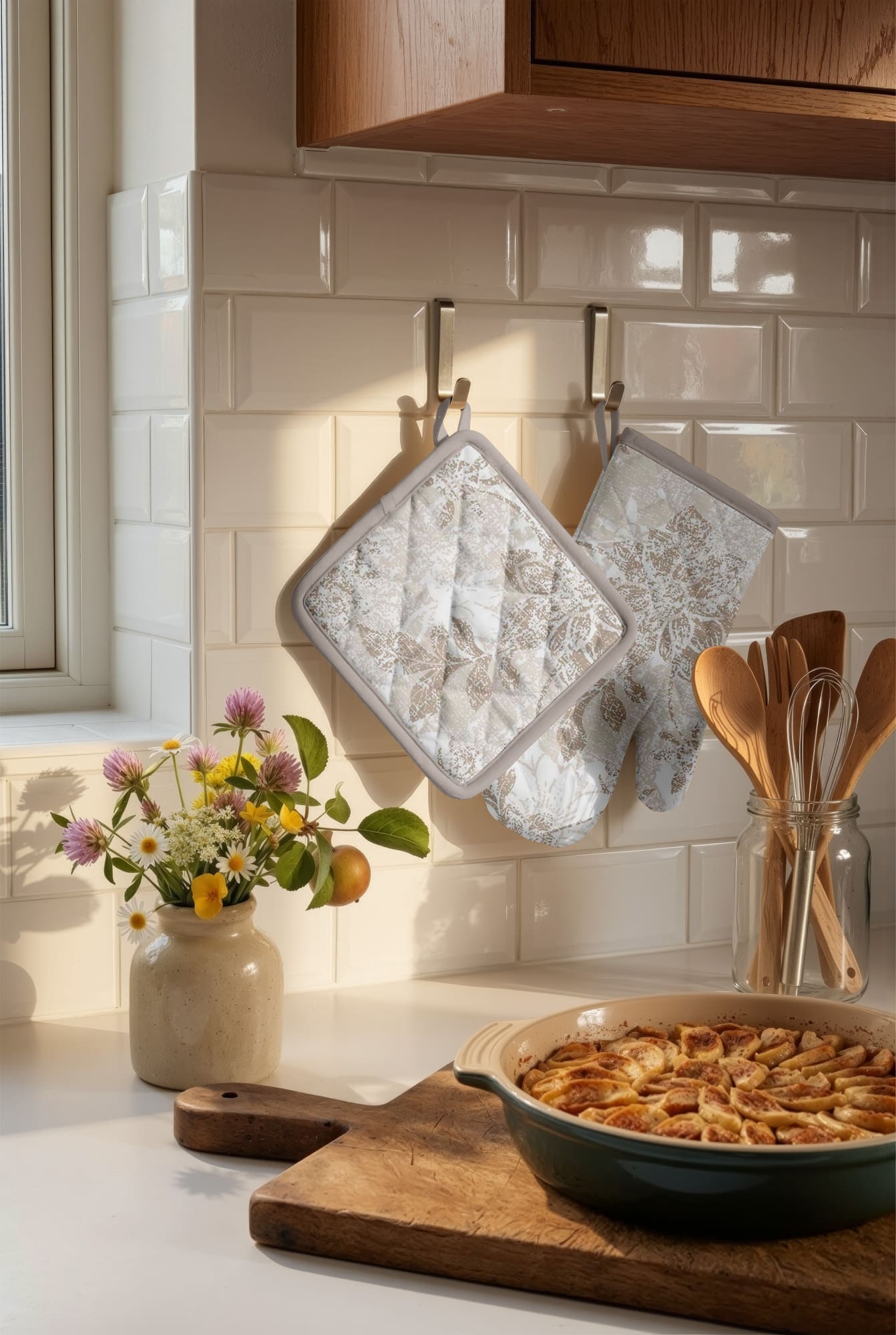 Комплект кухонный Унисон Бежевый жаккард 1