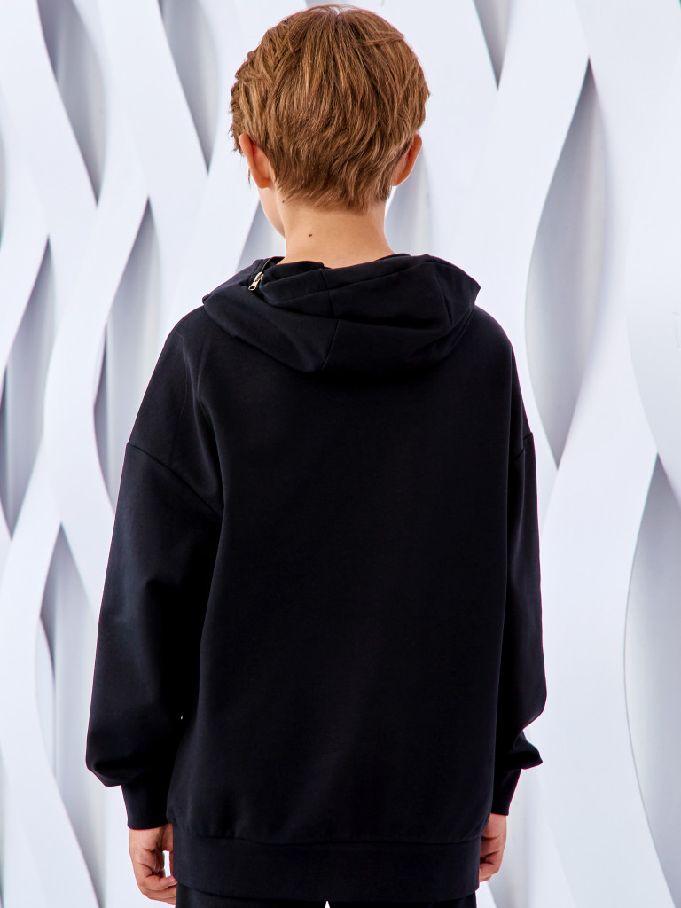 Худи с капюшоном на молнии "MAKE CONTACT", черный, Juno 2