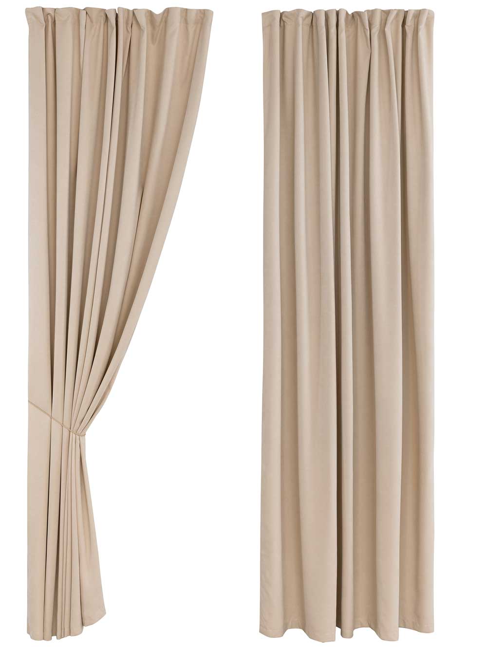 Комплект штор из канваса, песочный, Унисон 2