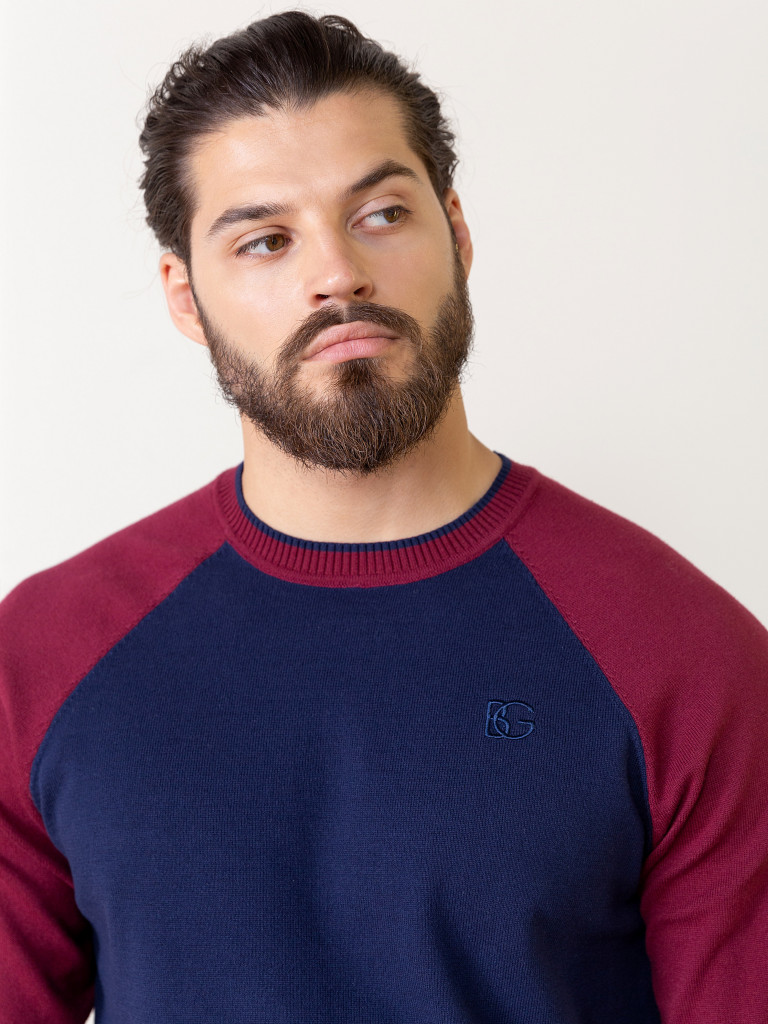 Джемпер, темно-синий/бордовый, BeGood 2