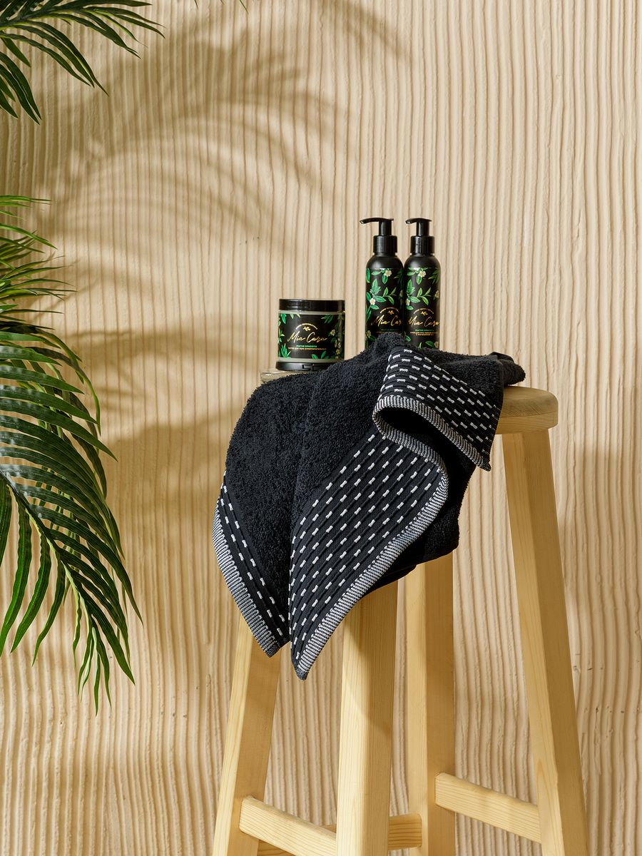 Комплект махровых полотенец "Инь-Ян", черный, Mia Cara 1