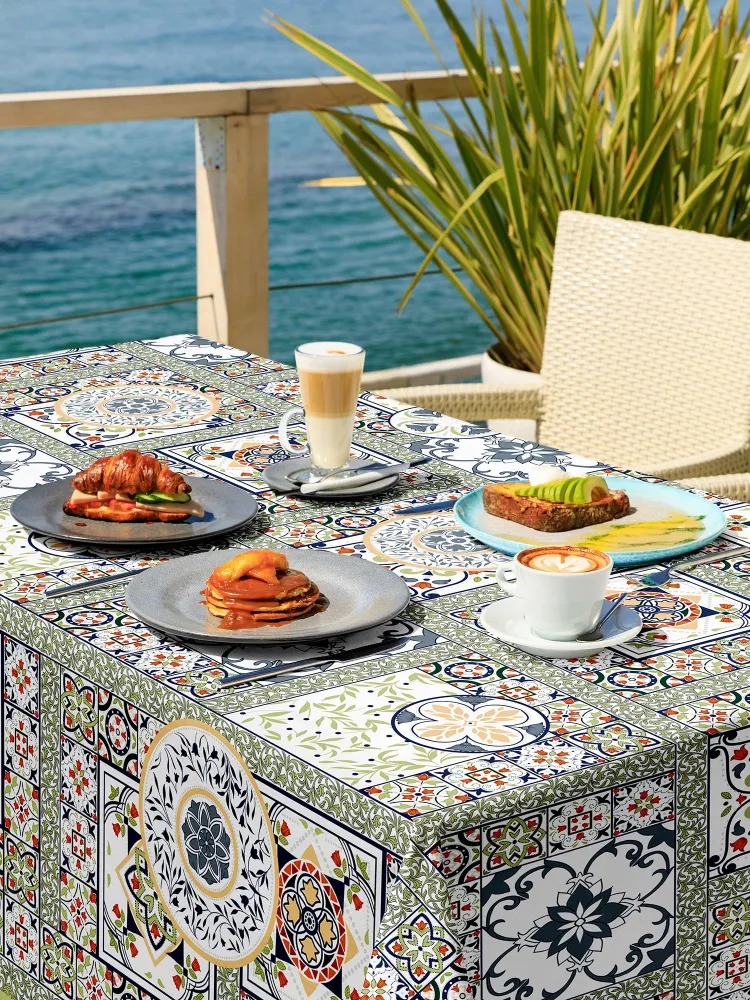 Скатерть рогожка "Азулежу", Mia Cara 0