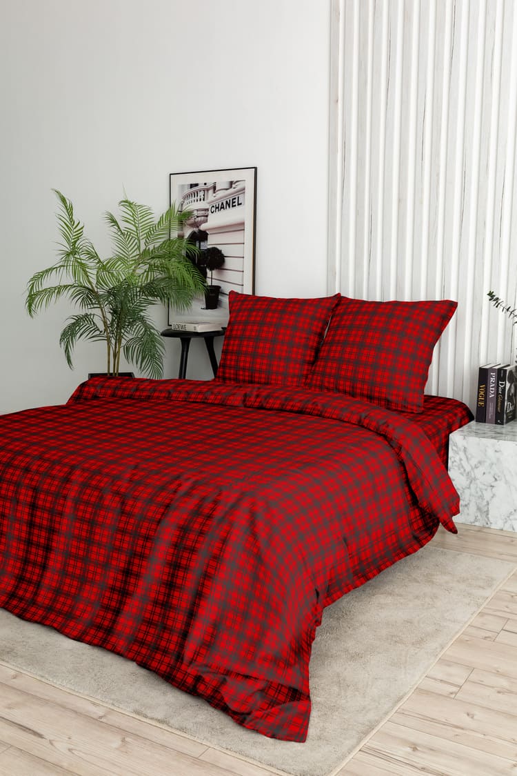 Постельное бельё Флоранс Красная клетка 4