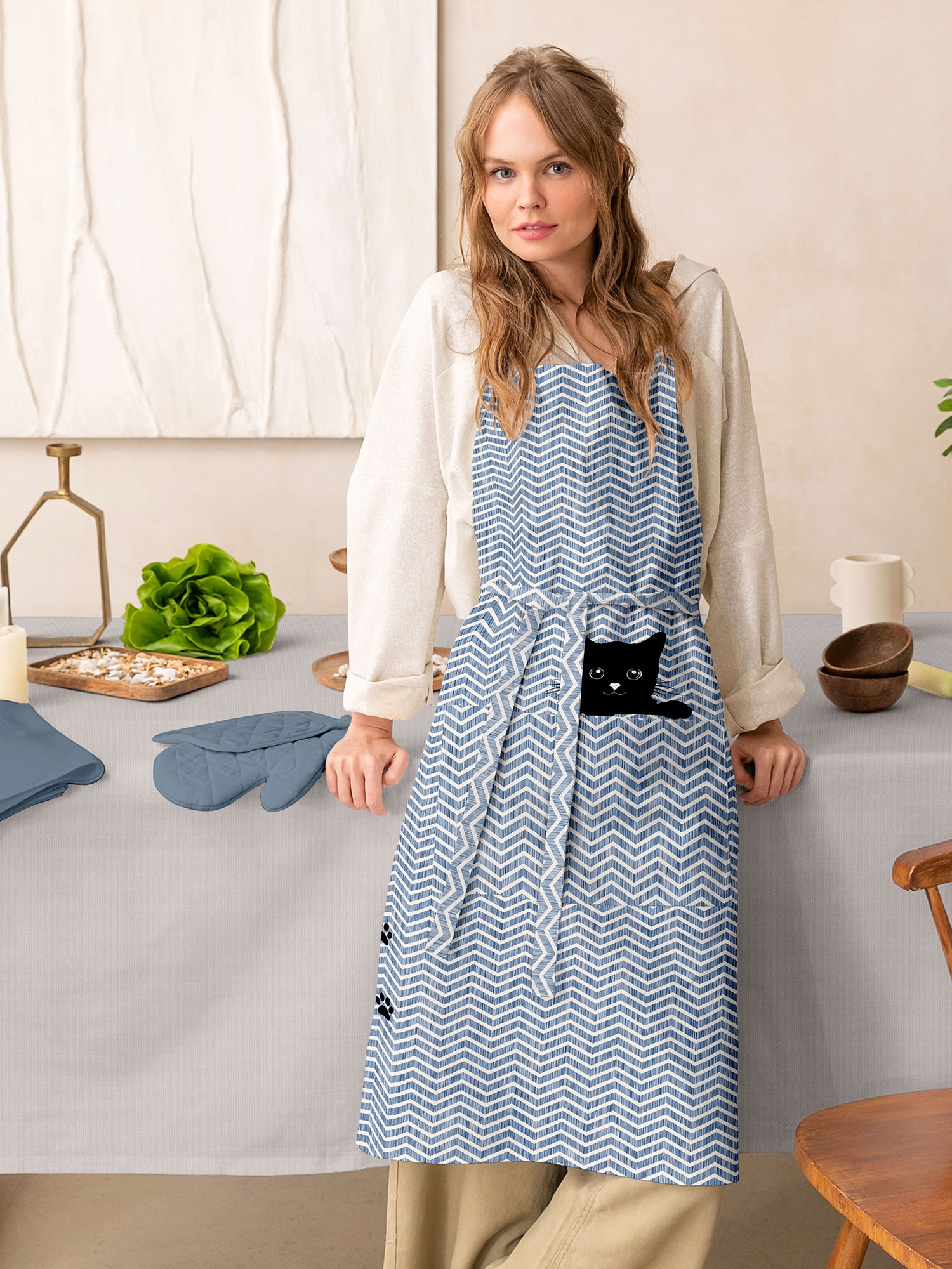 Фартук с карманом Унисон Lovely cat 0