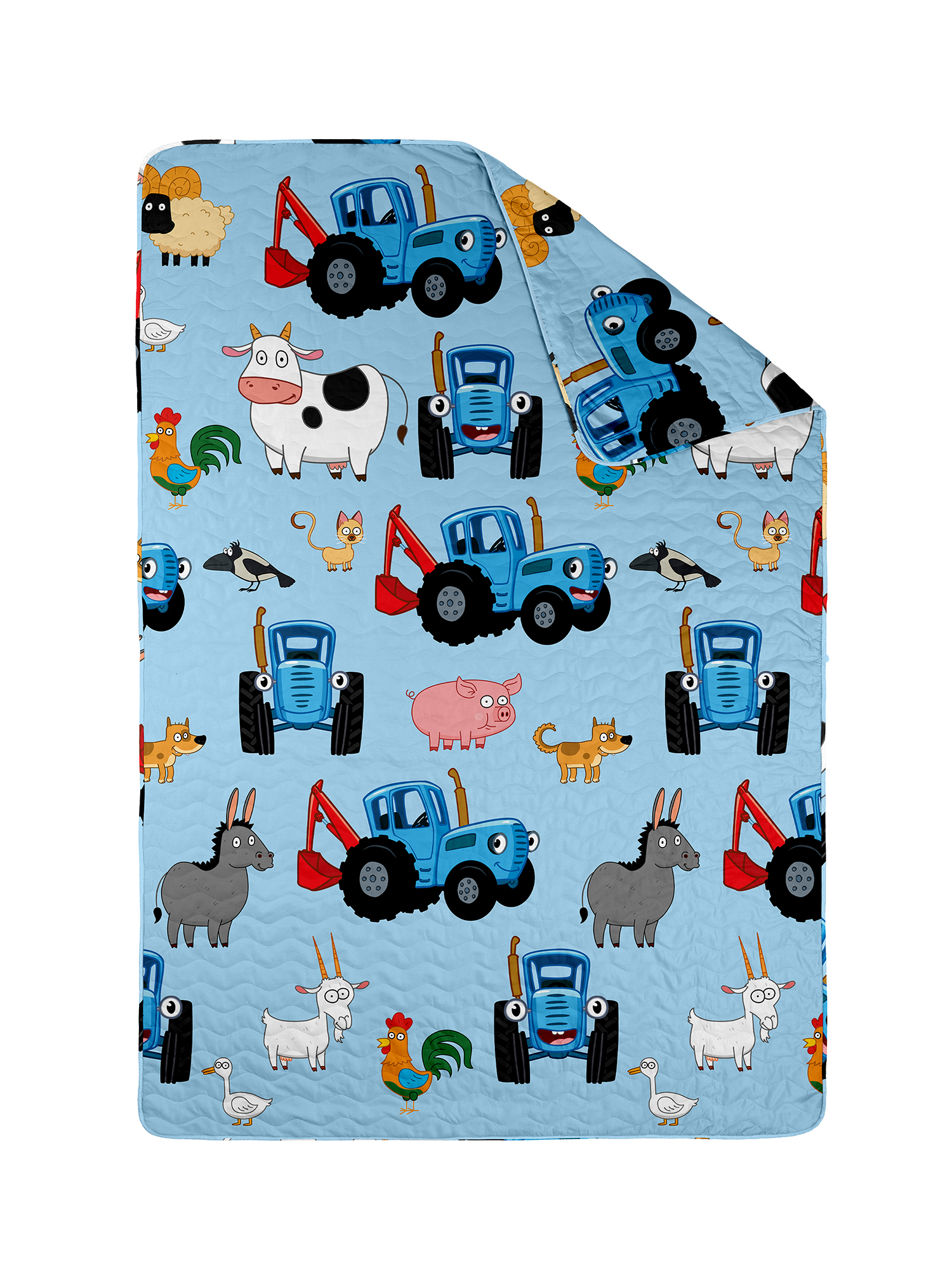 Покрывало стеганое "Синий трактор", Трактор и животные, Непоседа 1