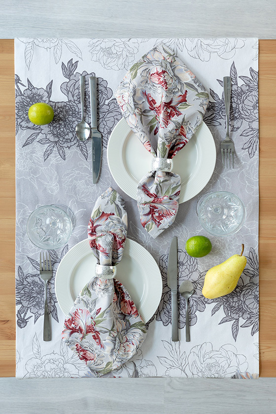 Комплект салфеток рогожка 32х32 см (6 шт.) "Душистый пион", Mia Cara 3