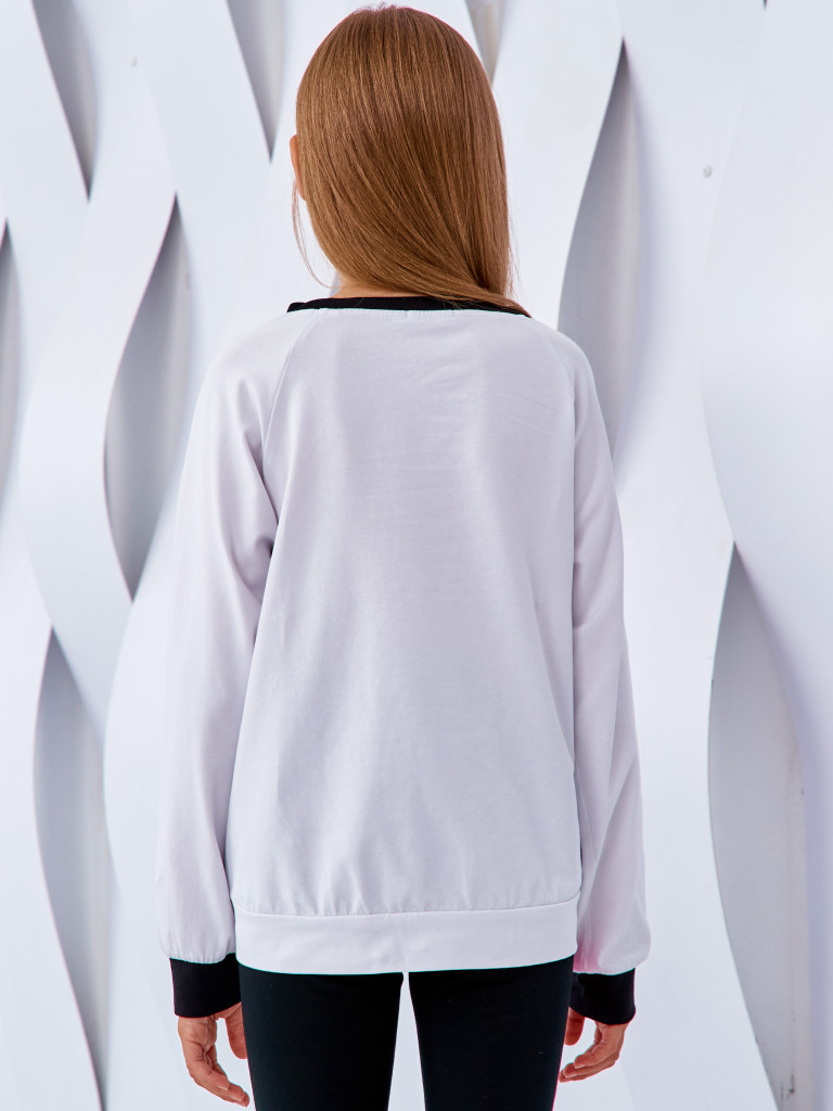 Свитшот с резинкой на поясе "IN MY BLOG", белый, Juno 3