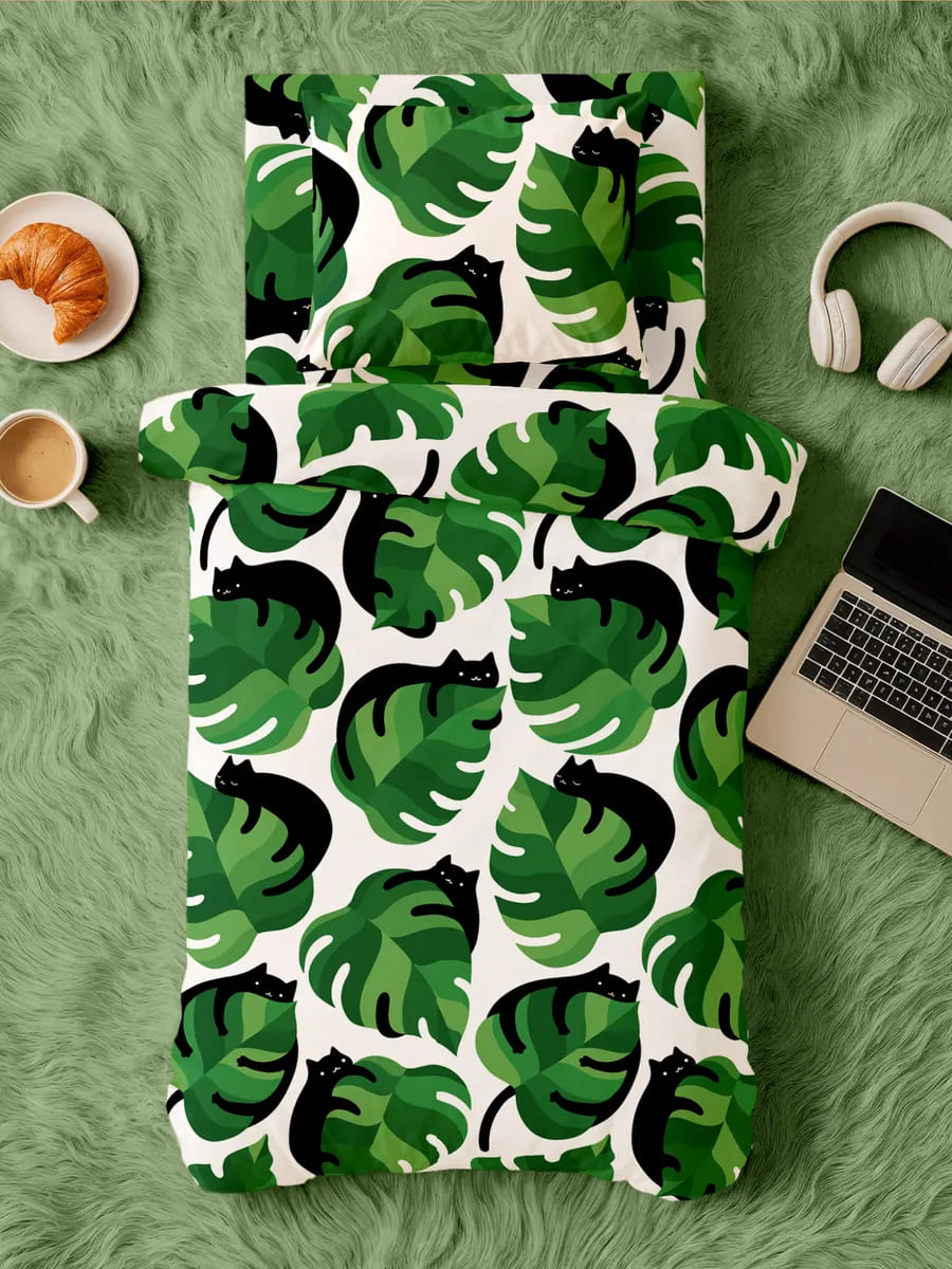 Постельное бельё Crazy Getup Cat leaf 1