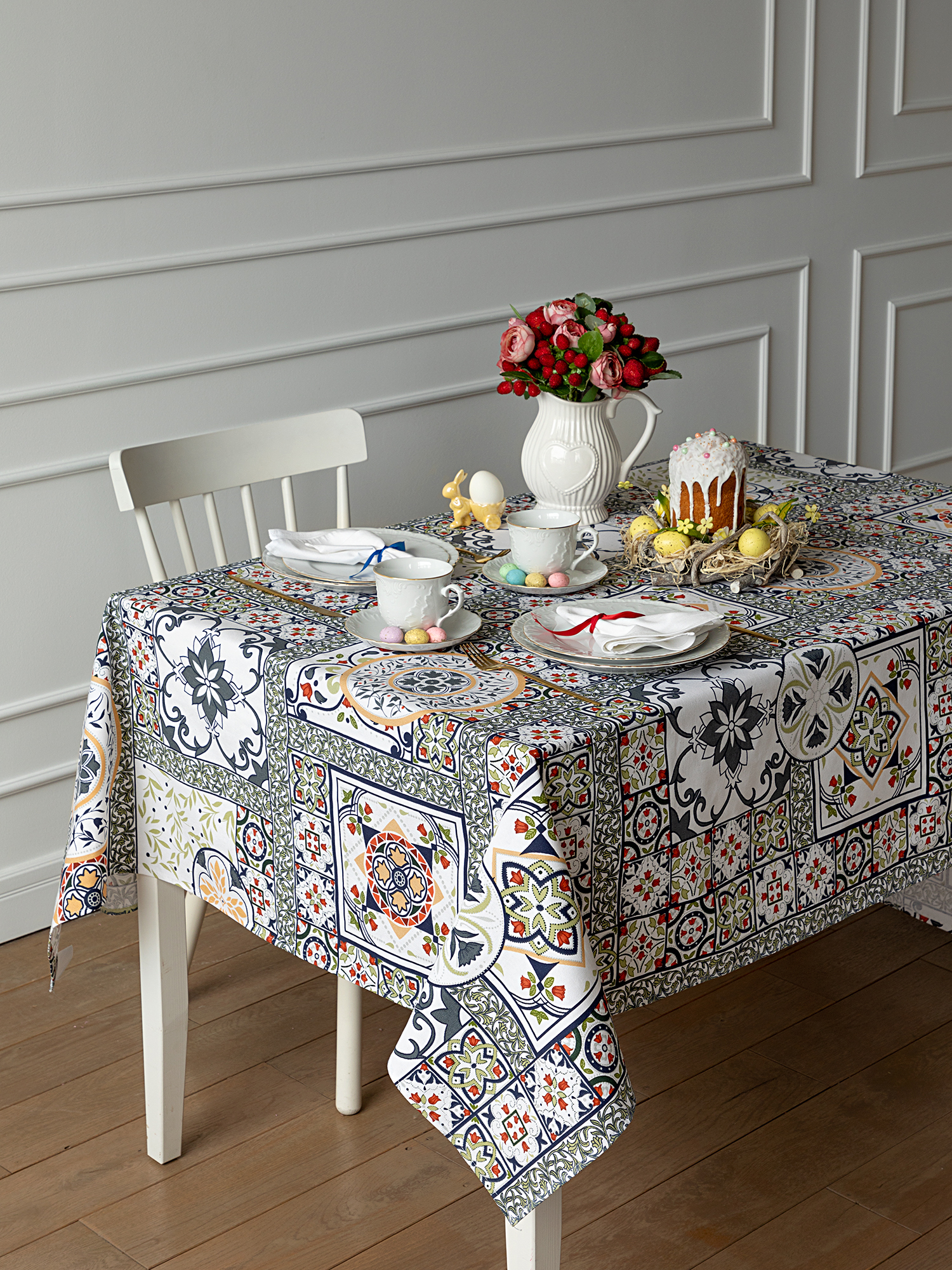 Скатерть рогожка "Азулежу", Mia Cara 2