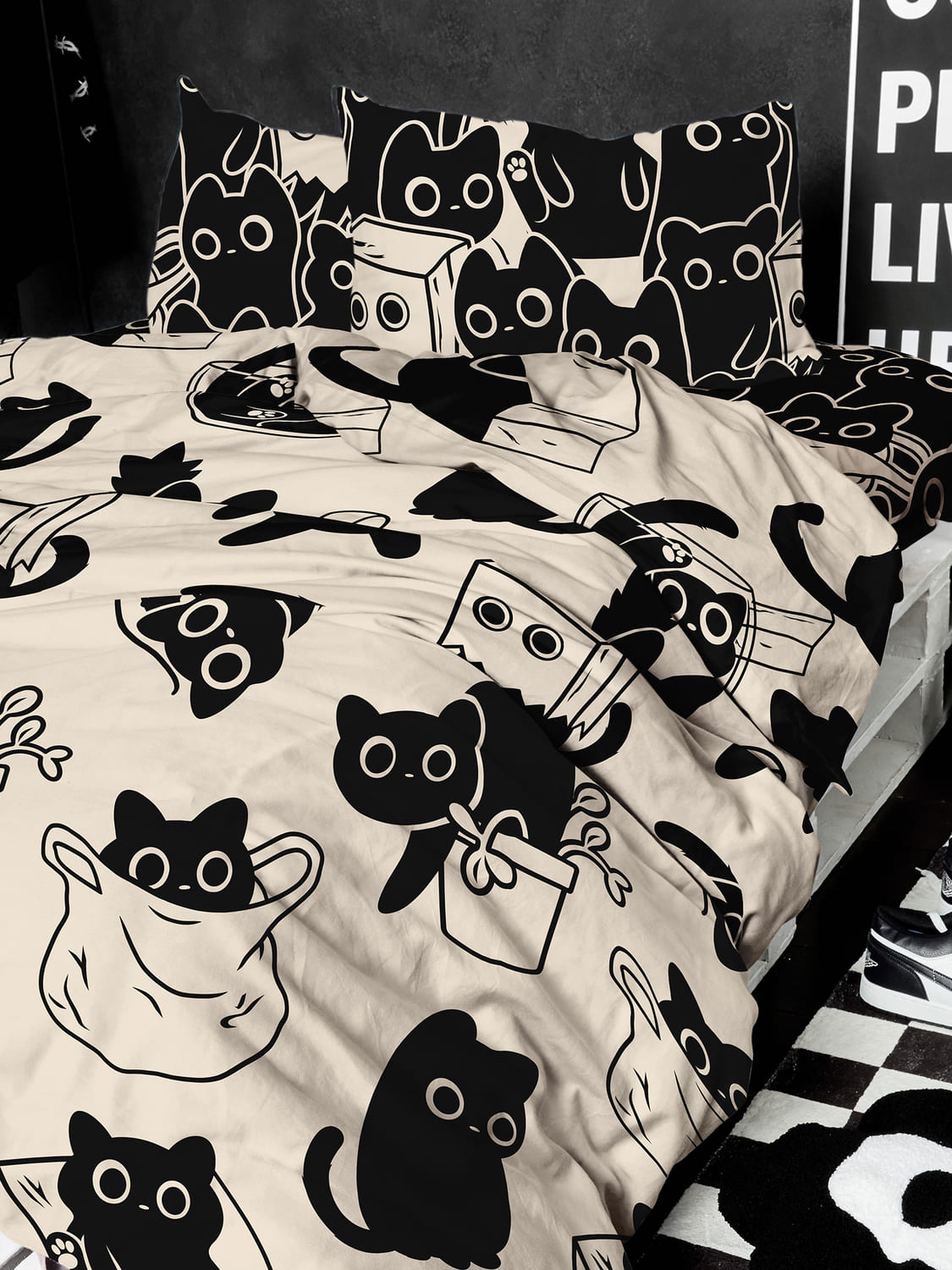 Постельное бельё Crazy Getup Черные коты 3