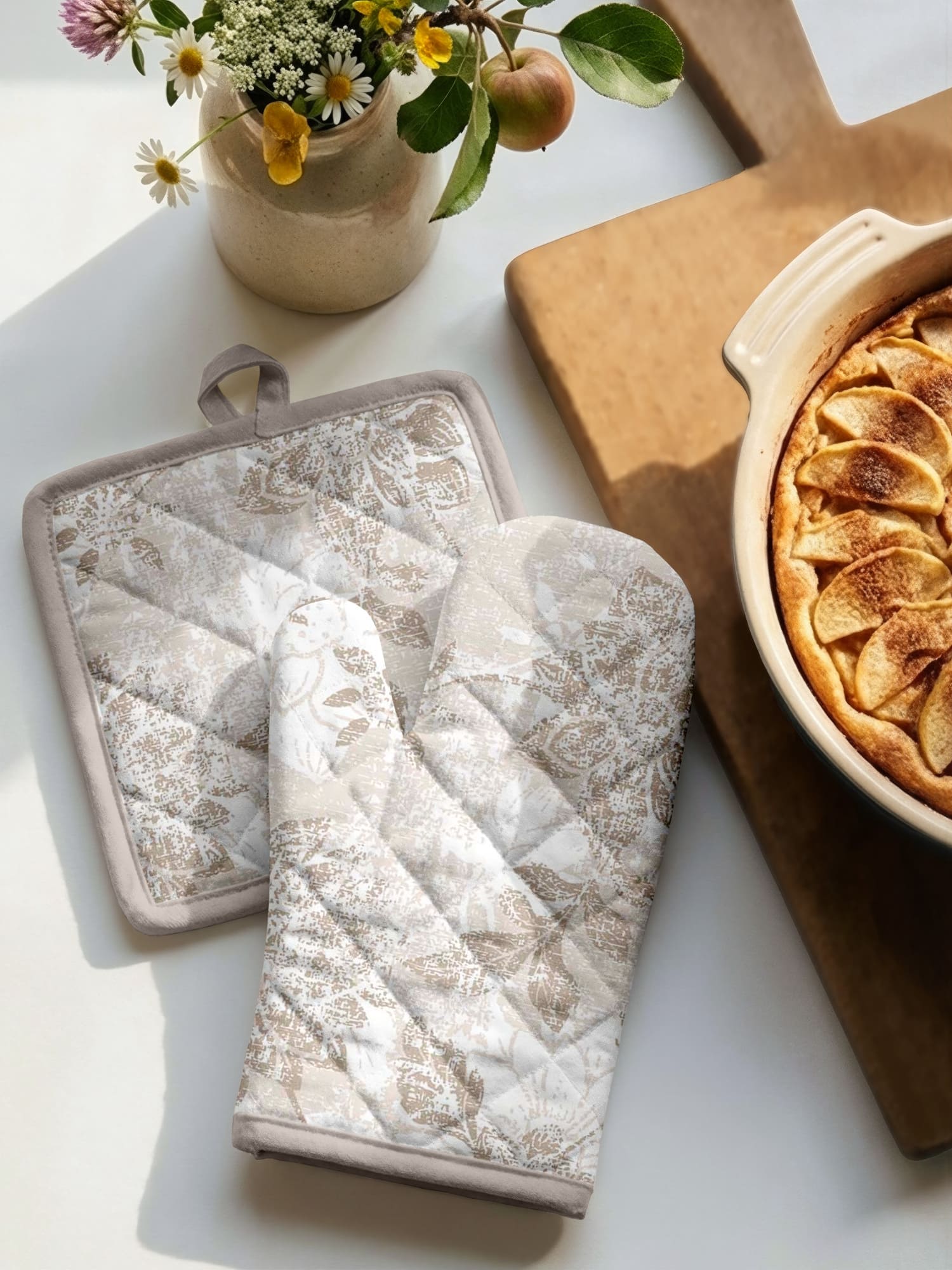 Комплект кухонный Унисон Бежевый жаккард 2