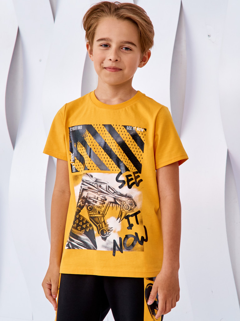 Футболка "CYBER BRO", желтый, Juno 6