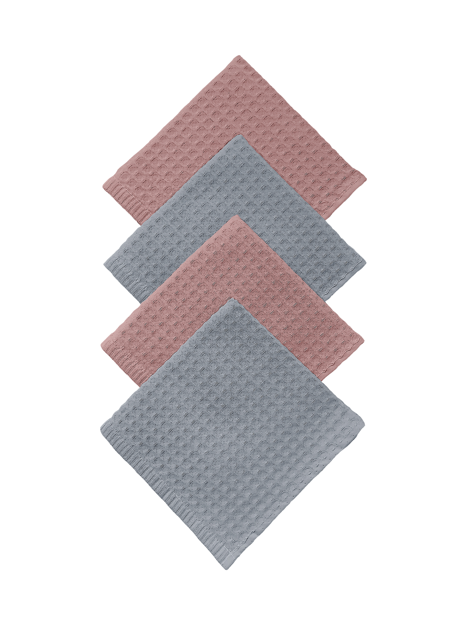 Комплект вафельных полотенец, серо-голубой/пыльная роза, Mia Cara 1