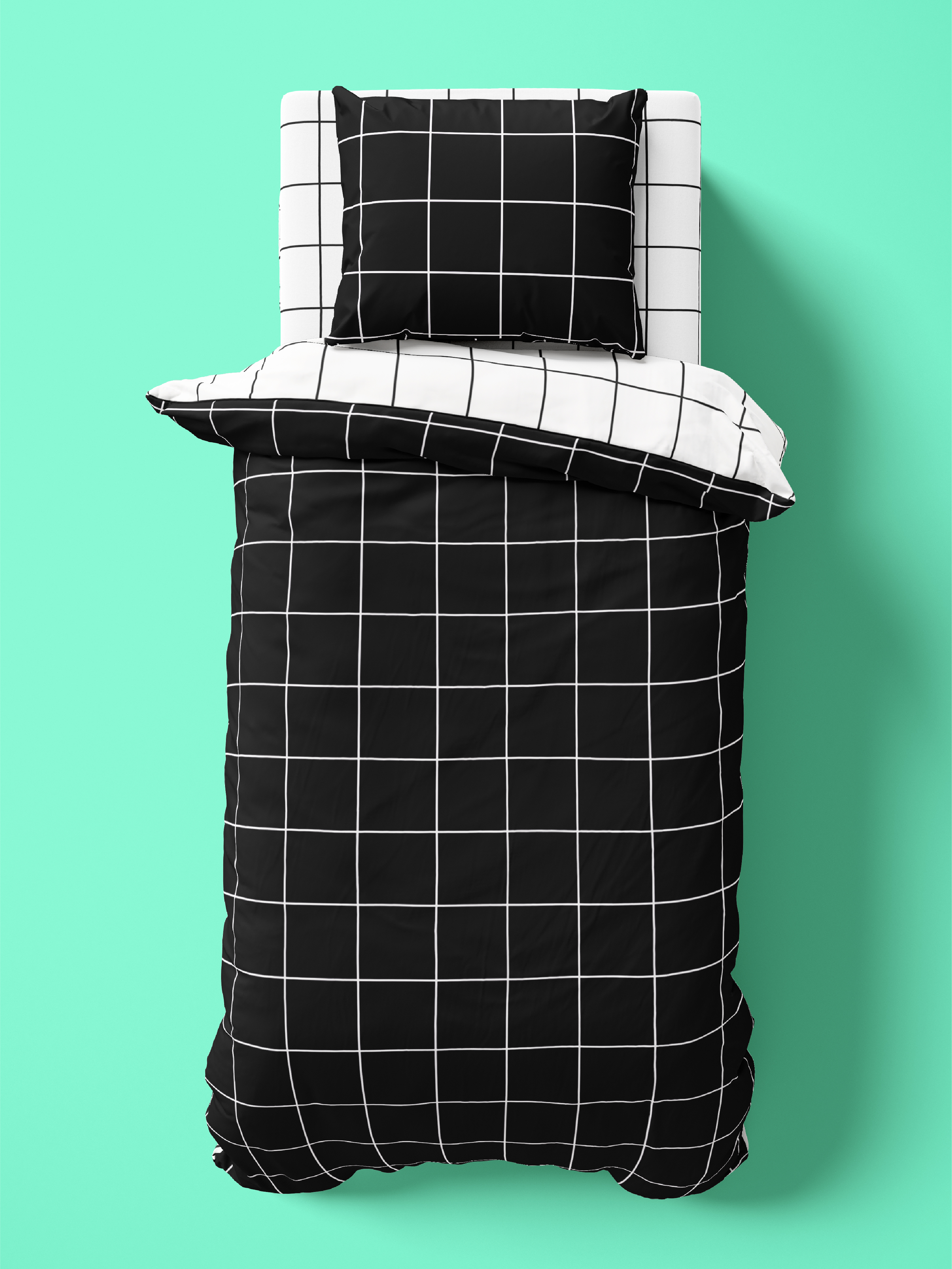 Постельное белье для подростков Grid Paper, Black, Crazy Getup 2