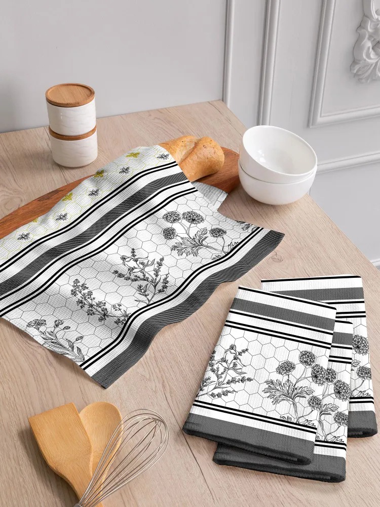 Комплект вафельных полотенец "Honey Bee", Mia Cara 0