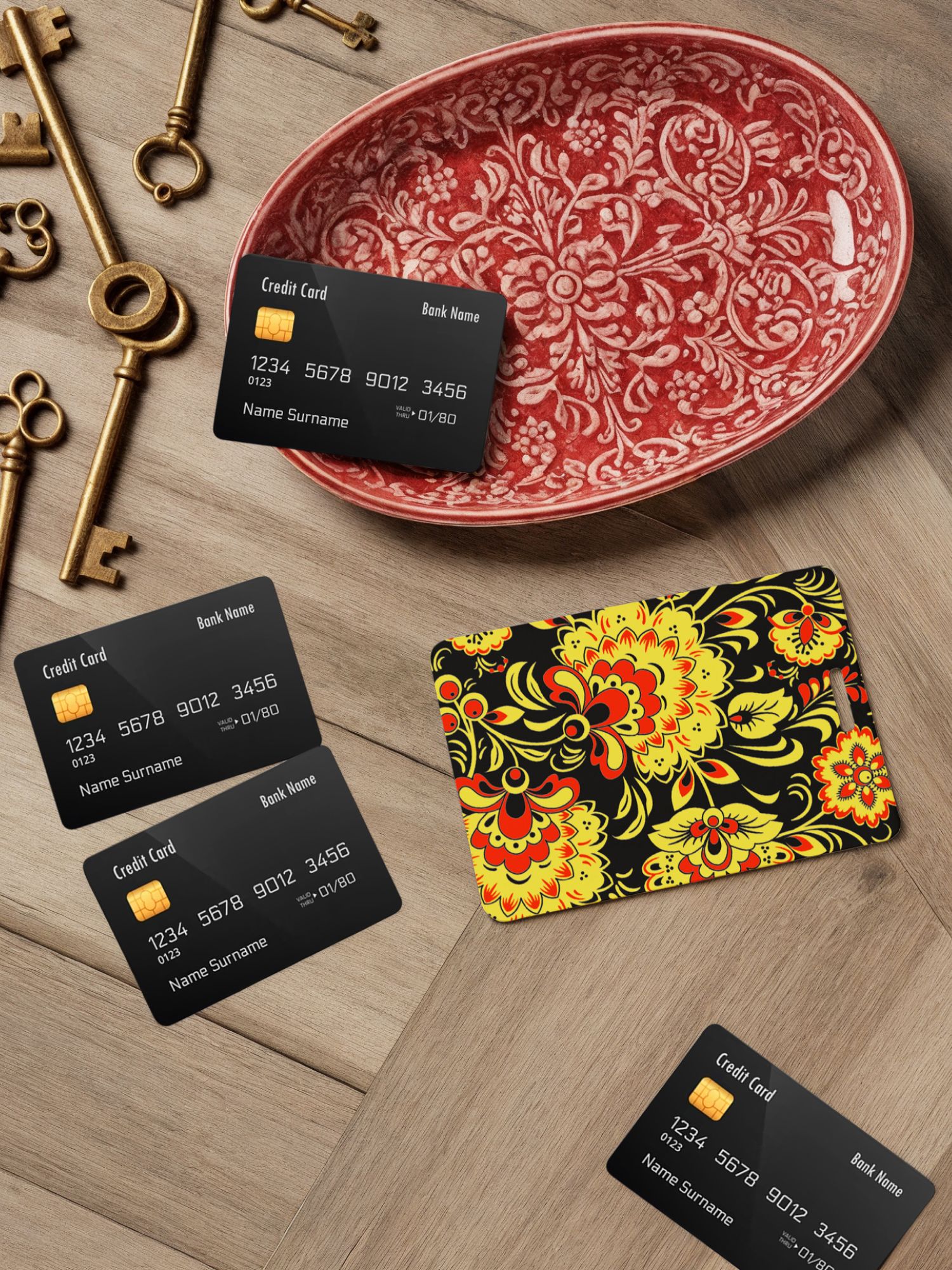 Чехол для карт Crazy Getup Хохлома 1