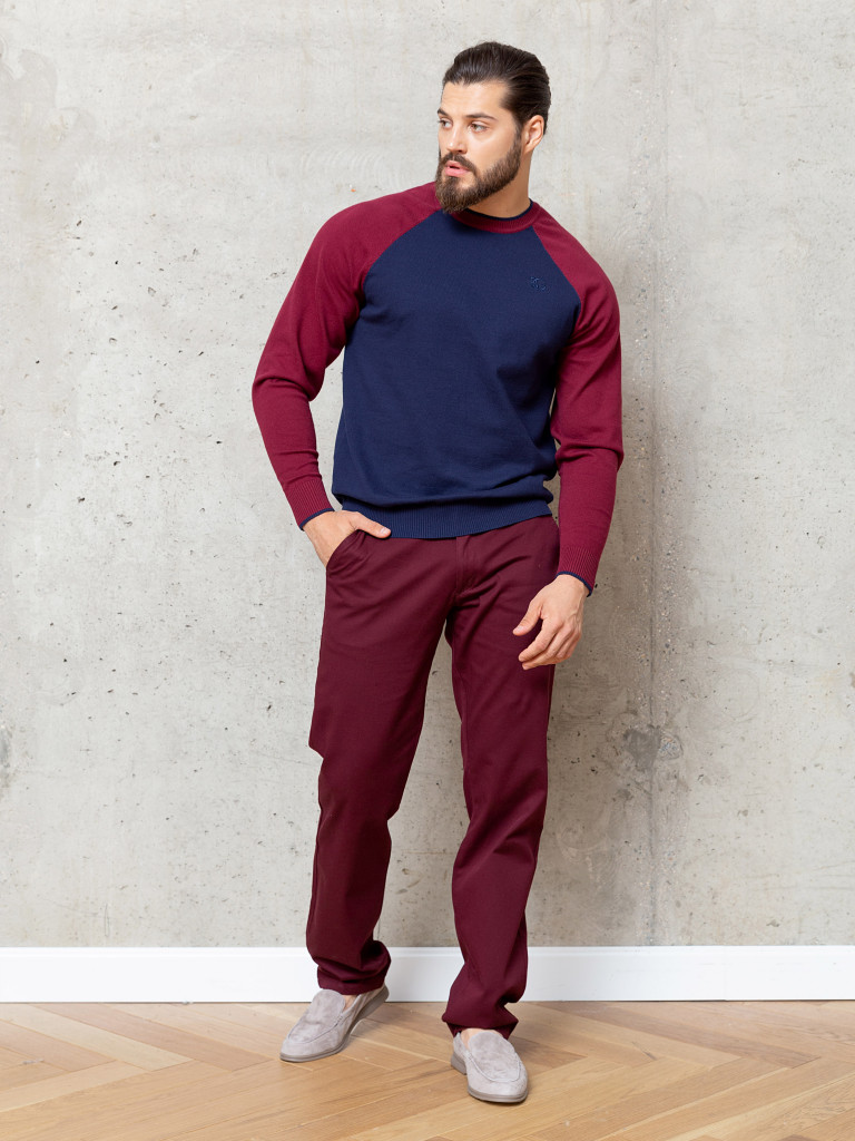 Джемпер, темно-синий/бордовый, BeGood 3