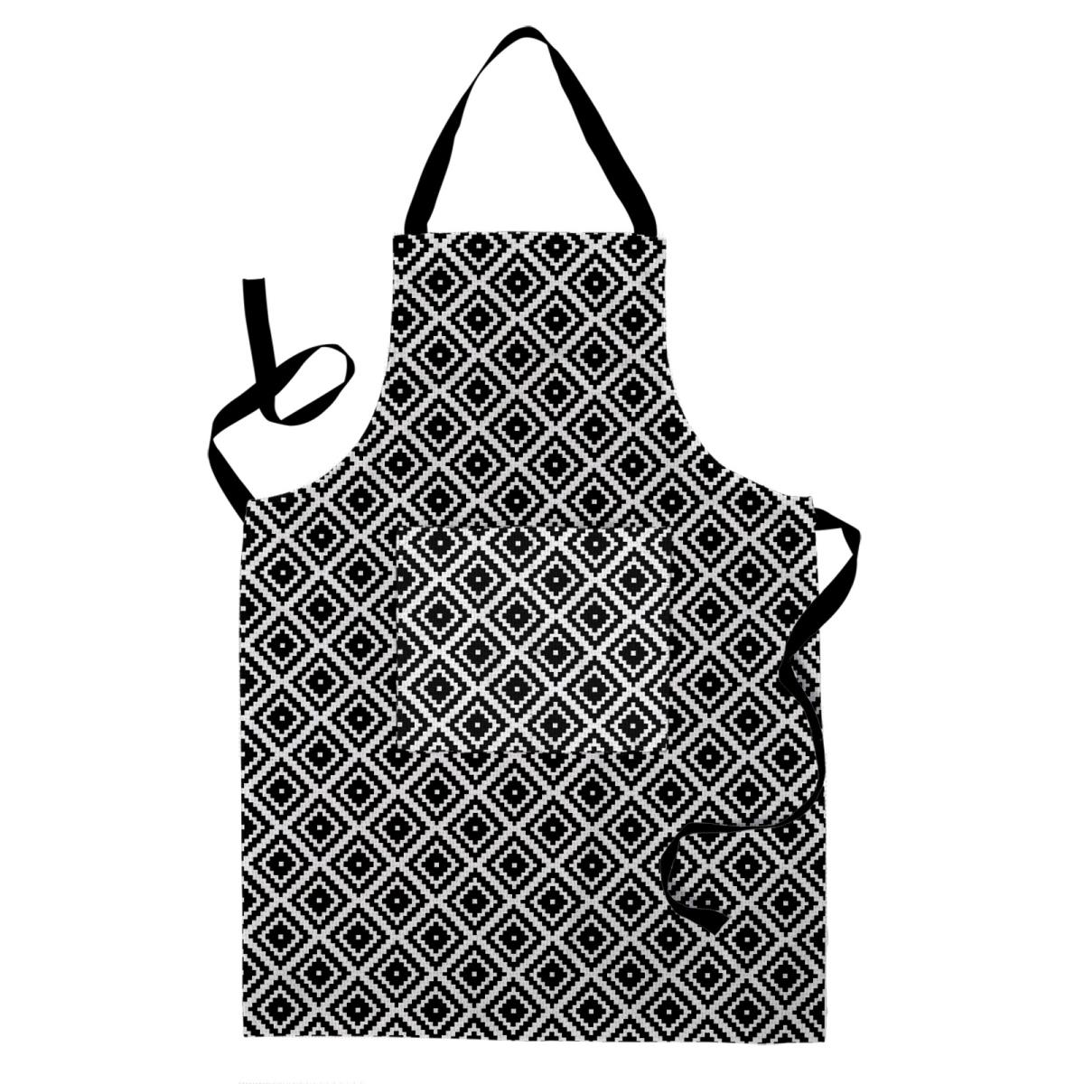 Фартук Fine Line Ромбы черно-белые 1