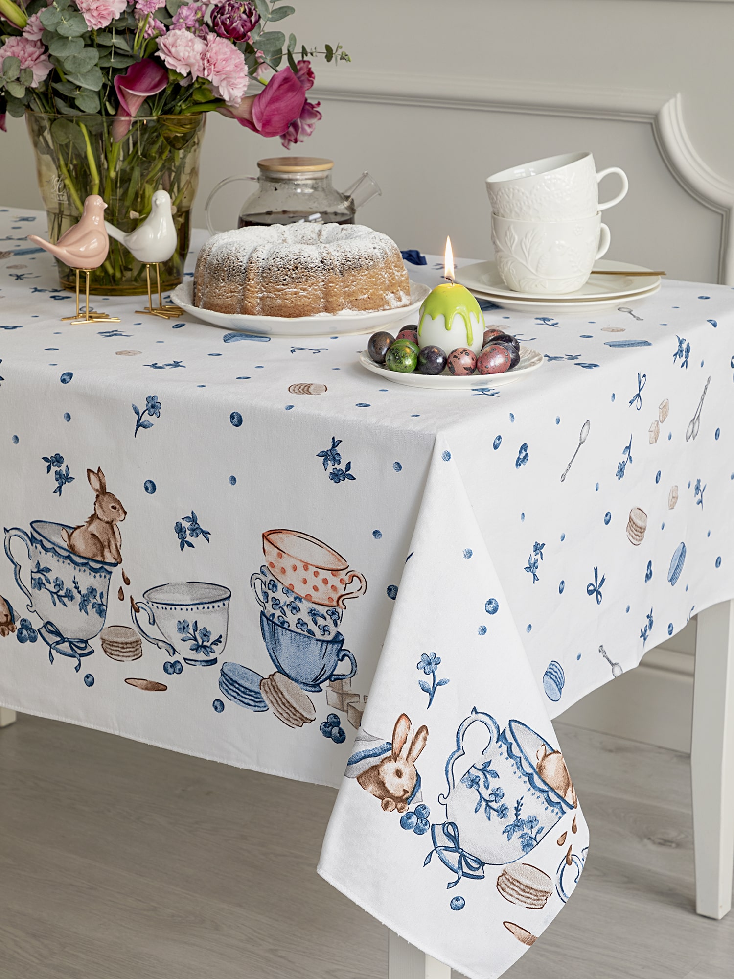Скатерть рогожка "Зайчики", Mia Cara 7