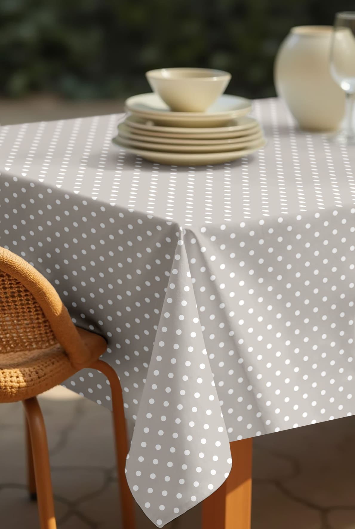 Скатерть Mia Cara Горох серый 1