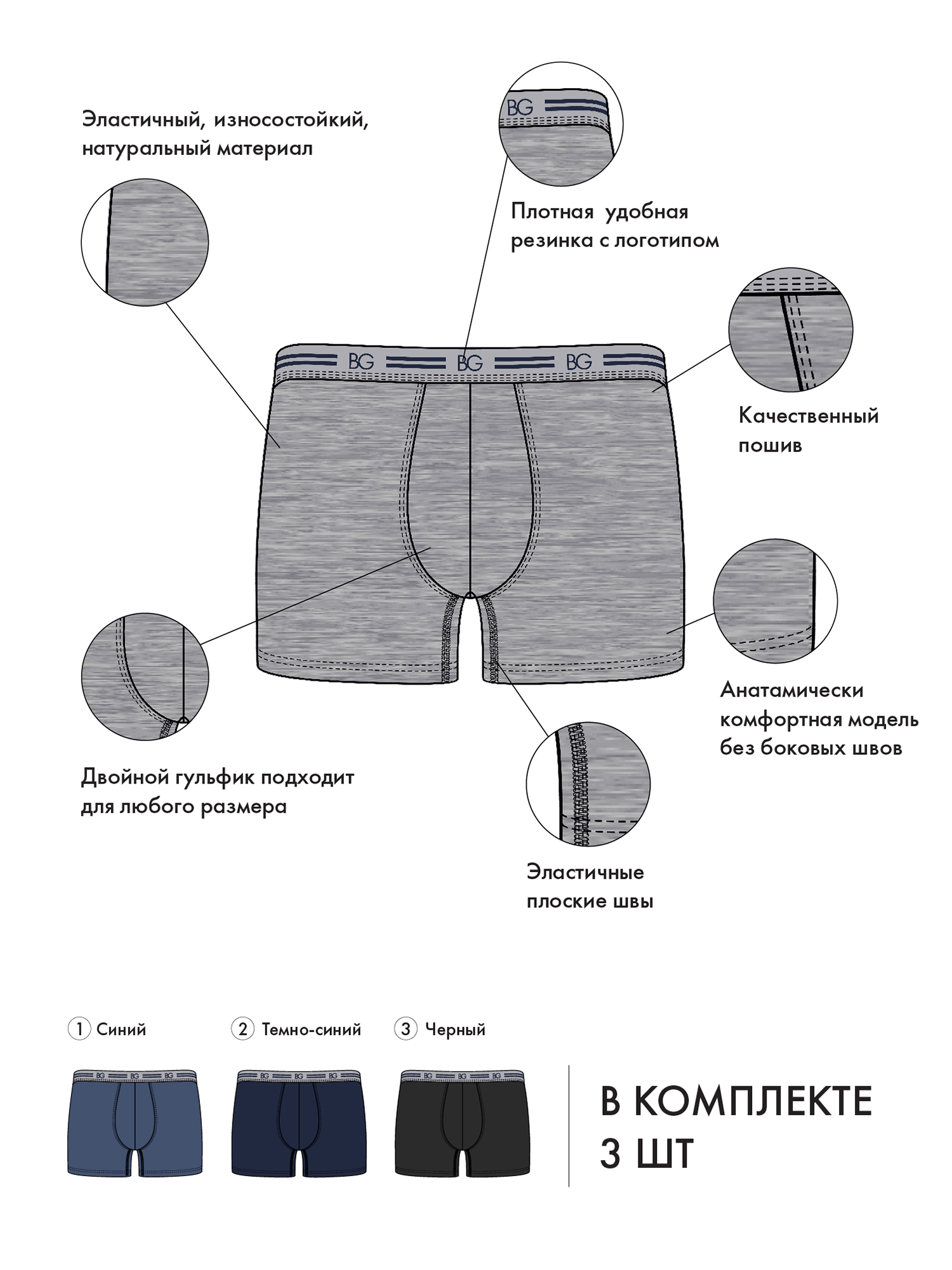 Комплект трусов Underwear, BeGood 5
