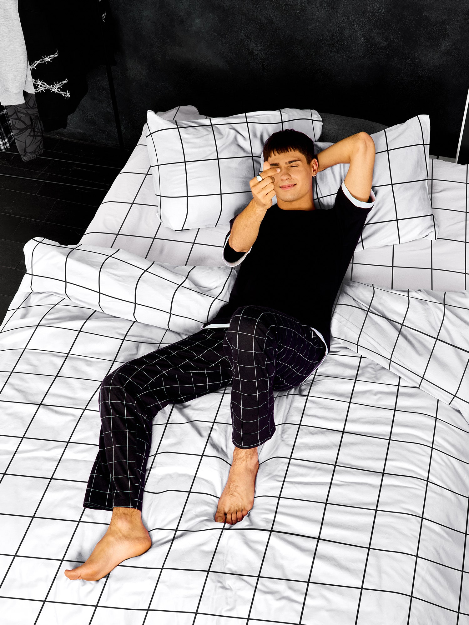 Постельное бельё Crazy Getup White grid paper 1