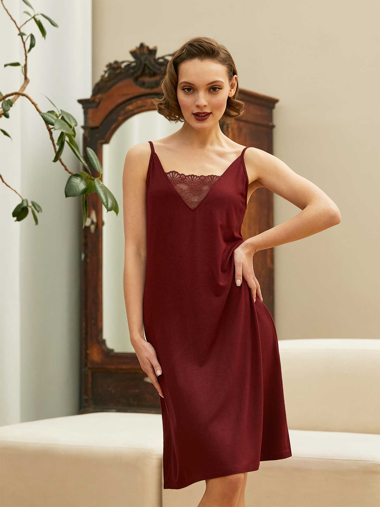 Сорочка Chinoiserie Винный, Mia Cara 1